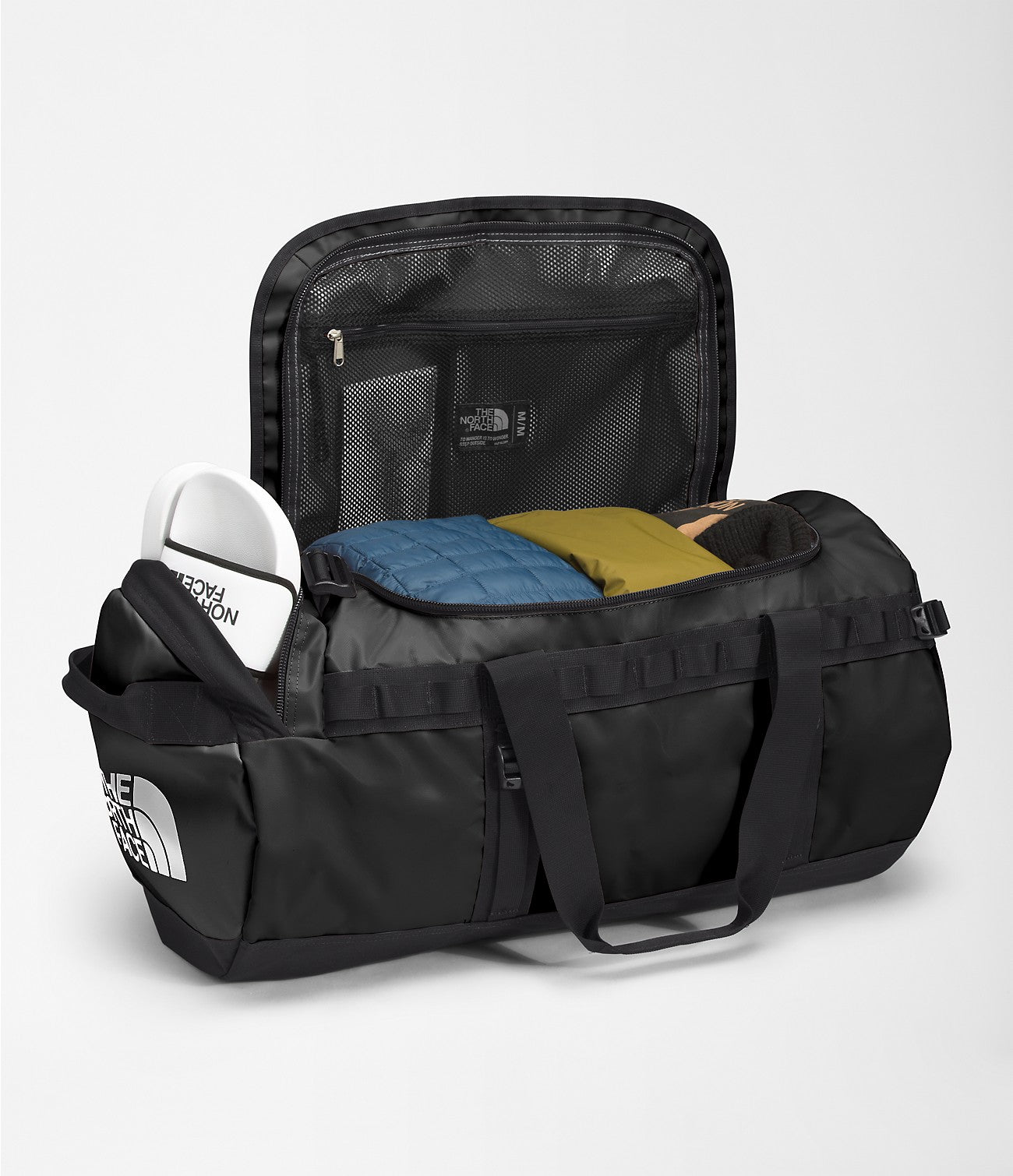 Base Camp Duffel Bag M 71L - Durable Travel Duffel for Camping, Hiking & Outdoor Adventures - NF0A52SA Past Season - Perfect for Gear Storage & Weekend Getaways