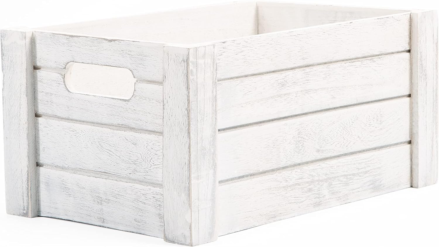 Wickerfield Wooden Crates with Cutout Handles - Large Storage Box Tray for Shelves, Christmas Eve Gift Box | Perfect for Home Organization, Holiday Decor & Farmhouse Style Decorating
