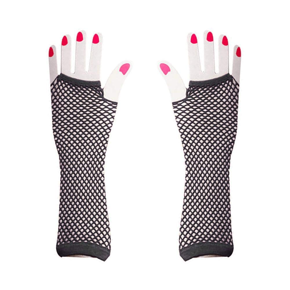 1 Pair Long Fishnet Gloves for Women - Fingerless Arm Warmer Cuffs | Gothic Fashion, Cosplay, Halloween Costume Accessories, Night Out & Party Wear