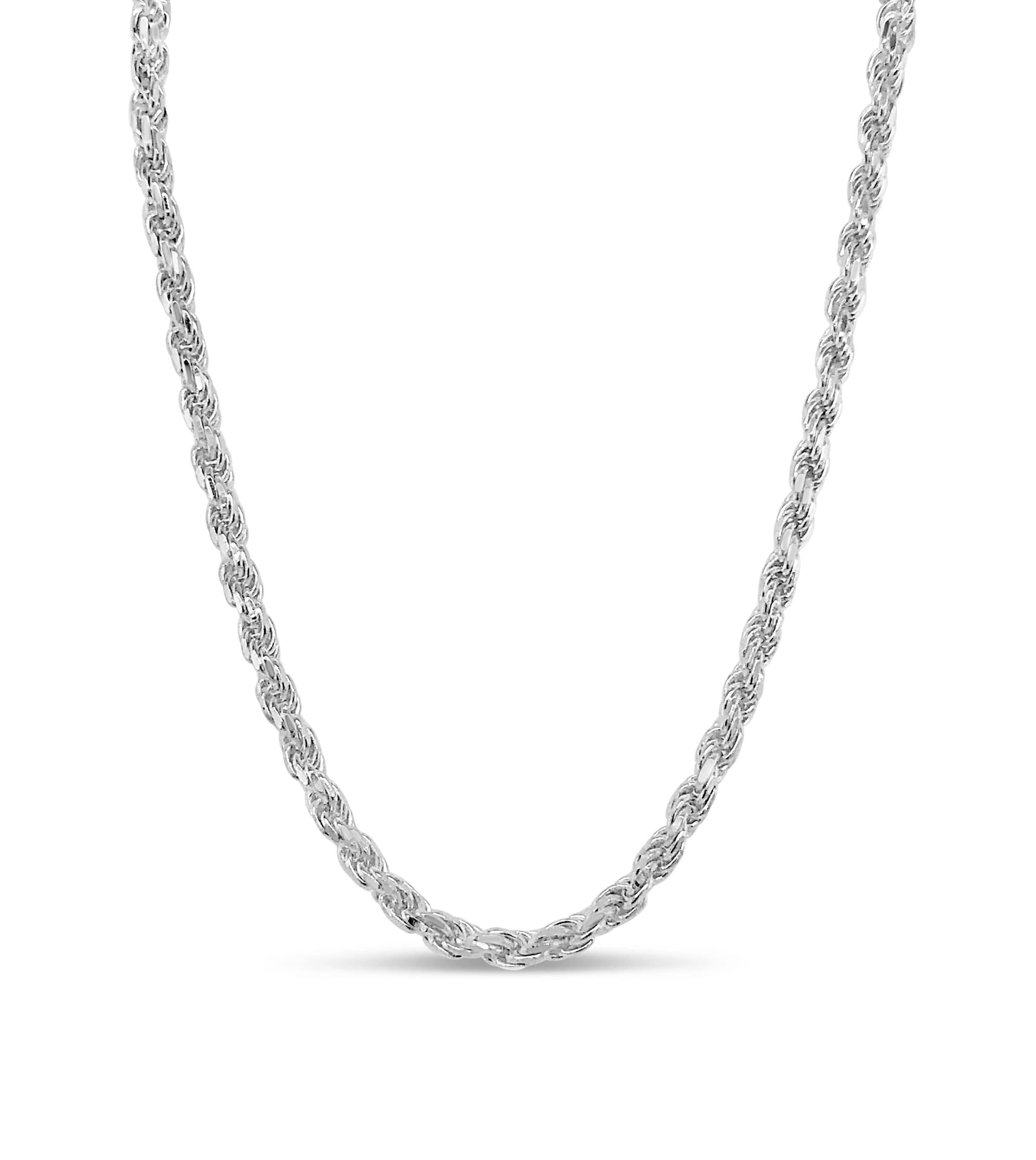 Olive & Chain 925 Sterling Silver Rope Link Necklace for Men & Women | Hypoallergenic Jewelry | Perfect Gift for Anniversary, Birthday & Valentine's Day | Elegant Everyday Wear & Special Occasions