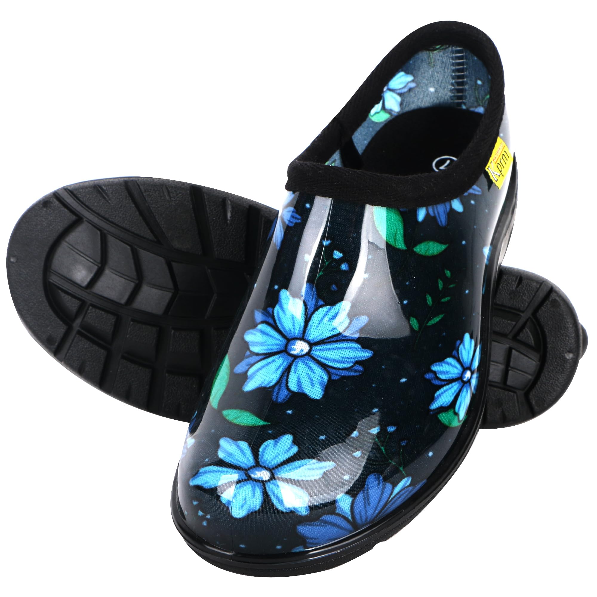 **Women's Waterproof Slip-On Garden Shoes - Comfortable Rubber Rain Clogs with Cushioned Insole for Gardening, Outdoor Work & Wet Weather**
