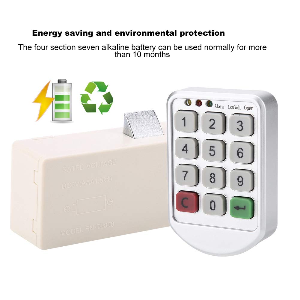 Wendry Digital Electronic Cabinet Lock Set - ABS Plastic Keypad with Intelligent Password Code for Lockers, Office Cabinets & Storage | Secure Home, Office & School Use