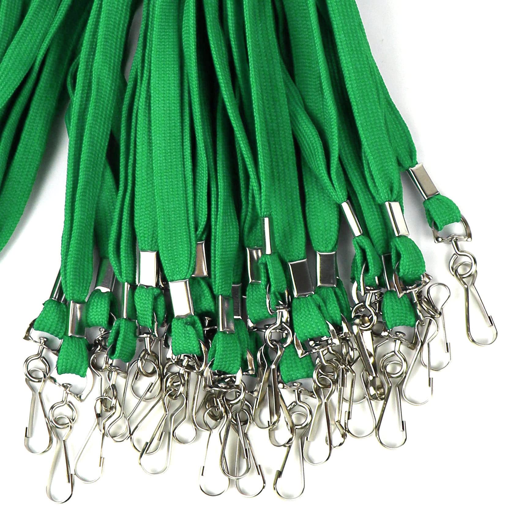 Durable Flat Lanyards with Swivel Hooks - 100 Pack for ID Badges & Keys