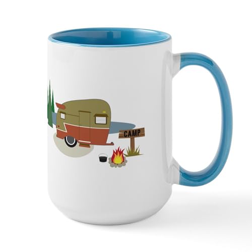 White/Blue Inside - Camping Trailer Mugs