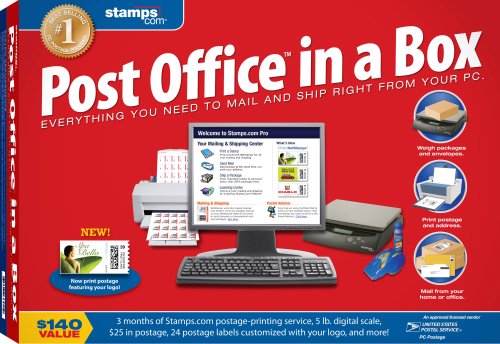 Stamps.com Post Office in a Box - Digital Mailing & Shipping Solution for Home & Small Business | Print USPS Stamps Online