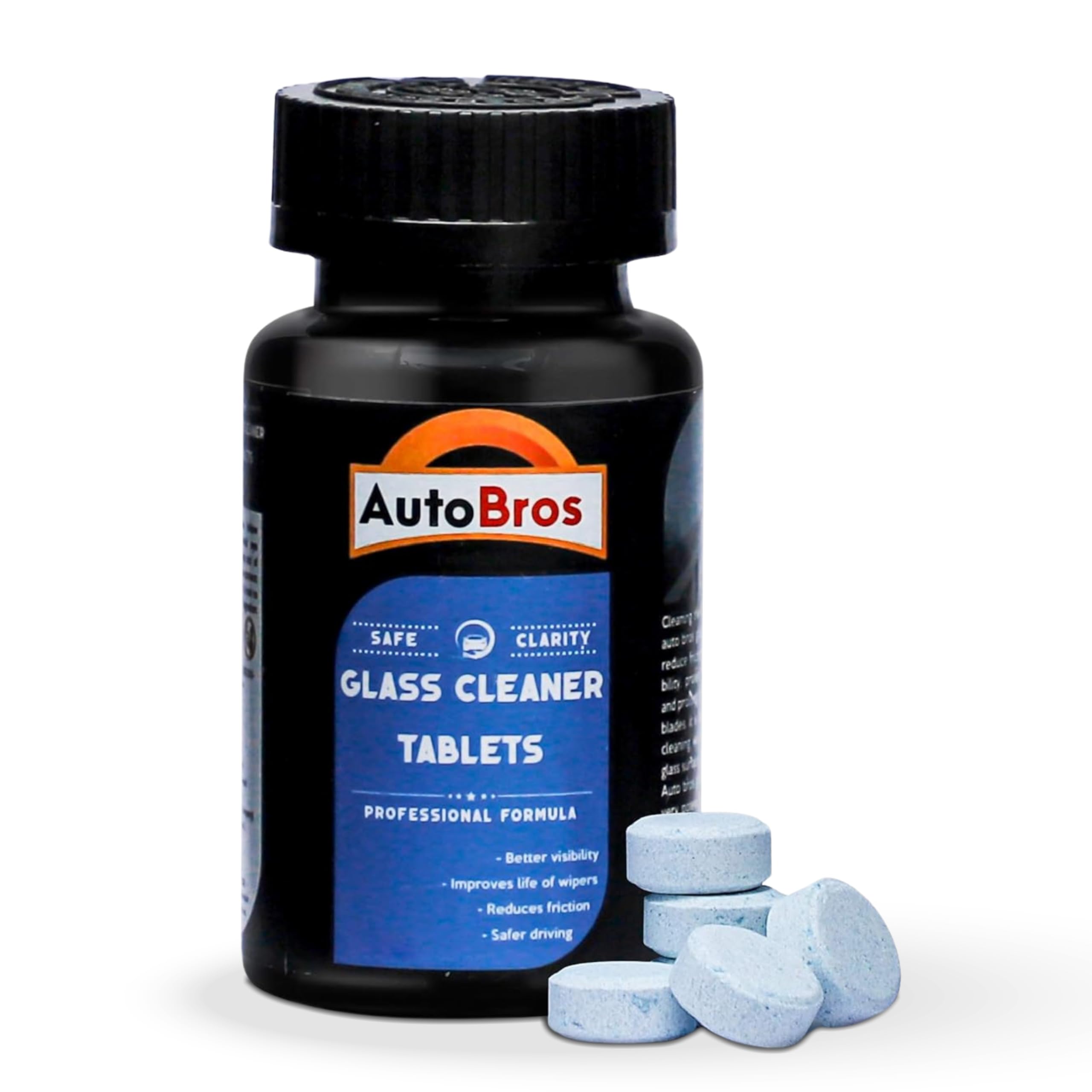 AutoBros Windshield Cleaner Tablets - 40 Pcs | Concentrated Car Wiper Cleaning Tablets for Streak-Free Shine | Removes Dirt, Oil & Bug Stains | Fast-Dissolving Glass Cleaner | Perfect for Road Trips & Daily Car Maintenance