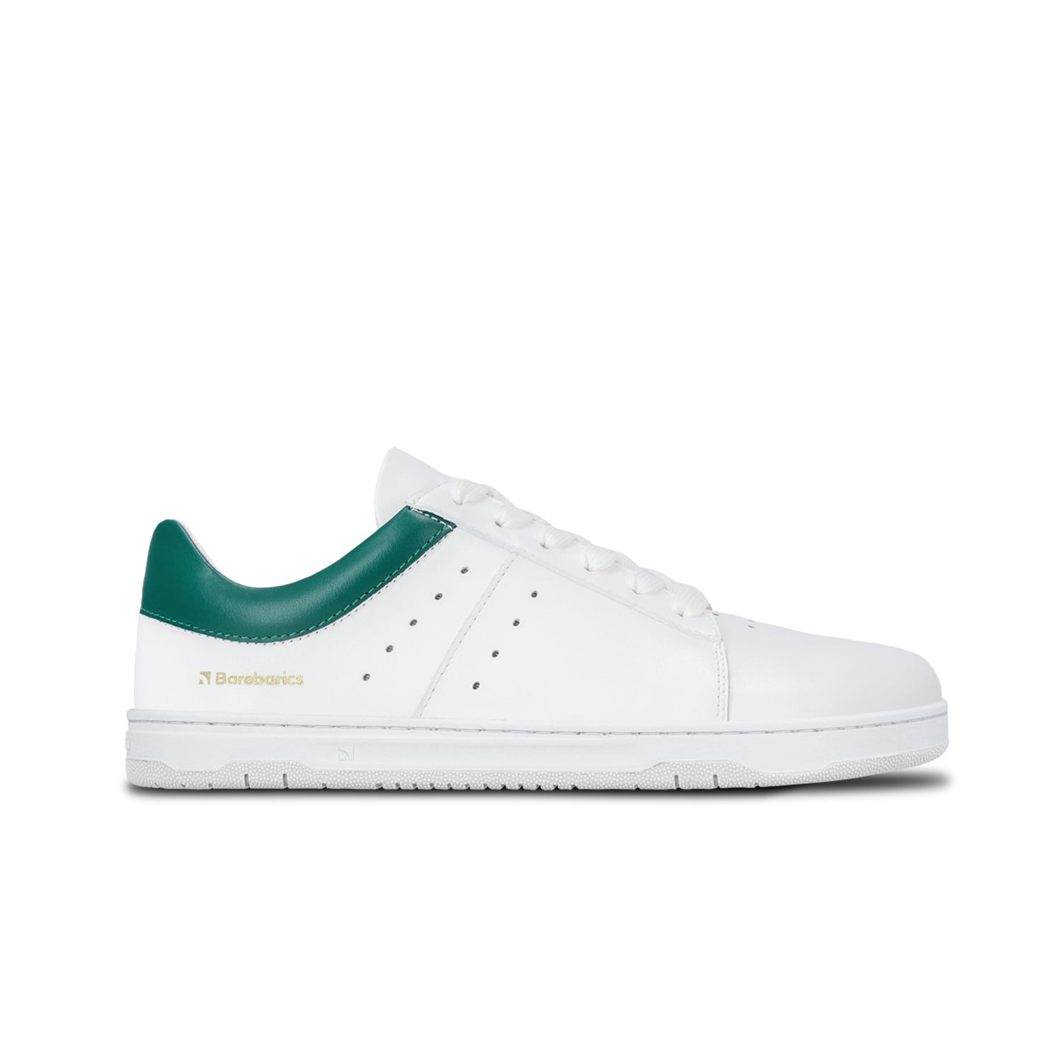 Barebarics Enigma Barefoot Sneakers for Men & Women - White & Dark Green Minimalist Shoes for Running, Walking & Gym Workouts