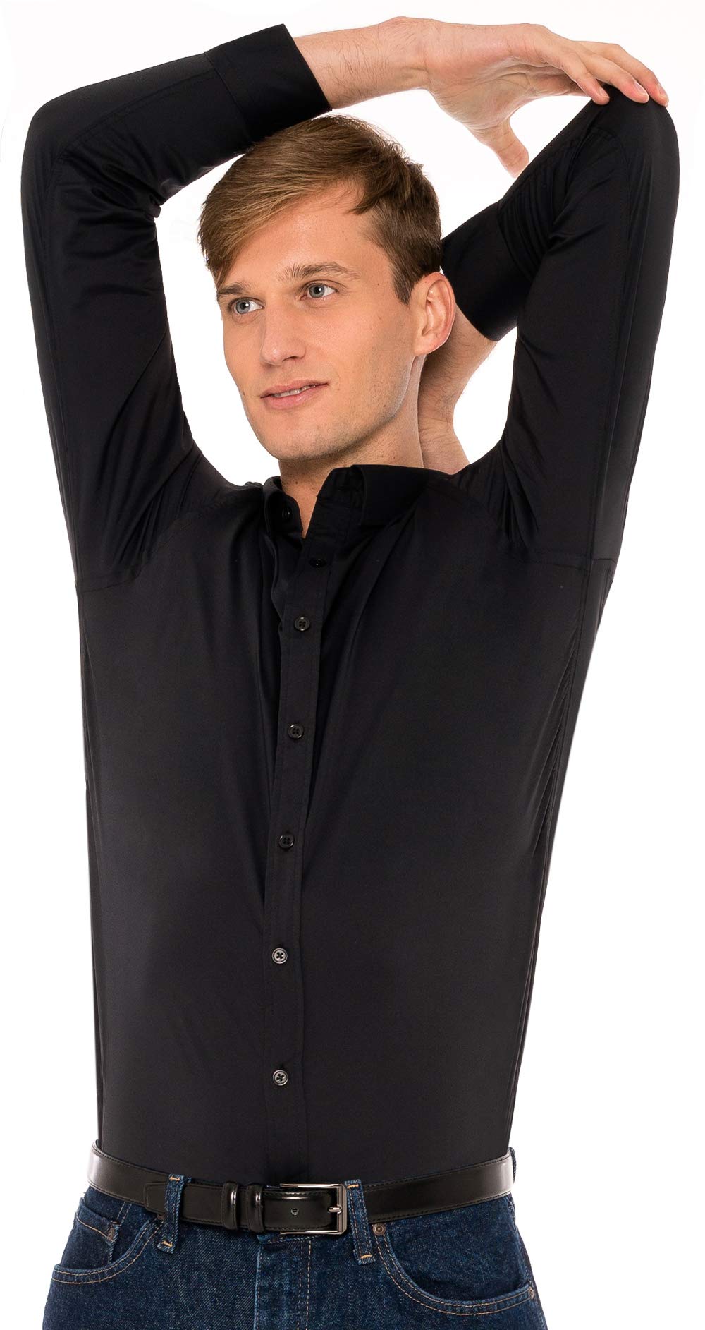 Men's Performance Slim Fit Dry Fit Button Down Dress Shirts - Moisture Wicking Business Casual & Formal Shirts for Office, Wedding & Special Occasions