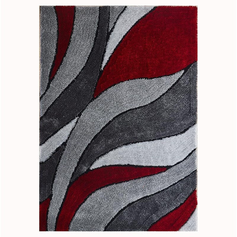 Soft Pile Hand Tufted Shag Area Rug - Aria Collection - 6' x 8' Red - Plush Living Room Rug for Cozy Bedroom & Modern Home Decor