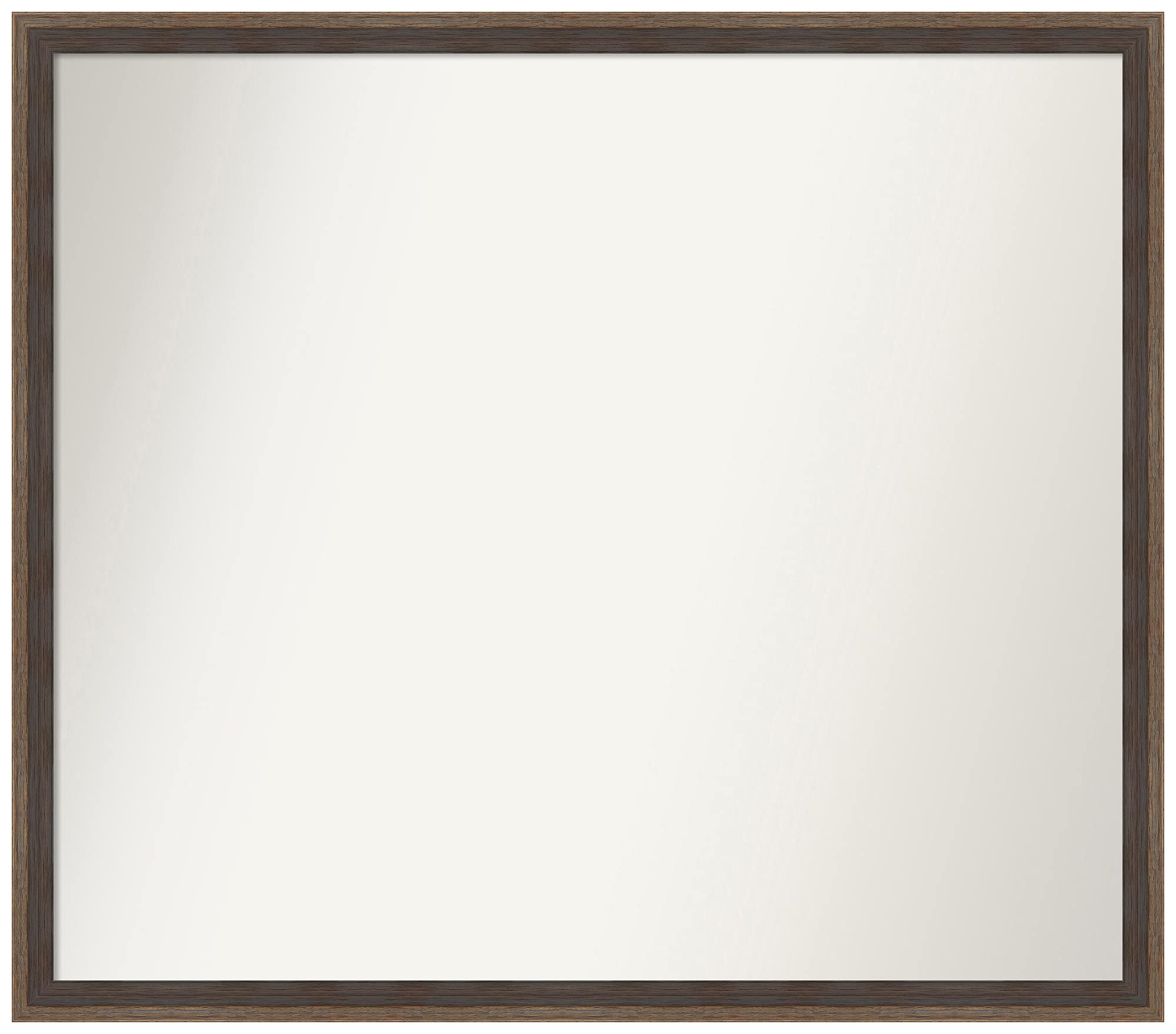 Amanti Art Non-Beveled Custom Wall Mirror 21.25x24.25 Inch - Solid Hardwood Wedge Mocha Frame - Bathroom Vanity Mirror - Available in Multiple Custom Sizes - Perfect for Bedroom, Living Room & Entryway Decor