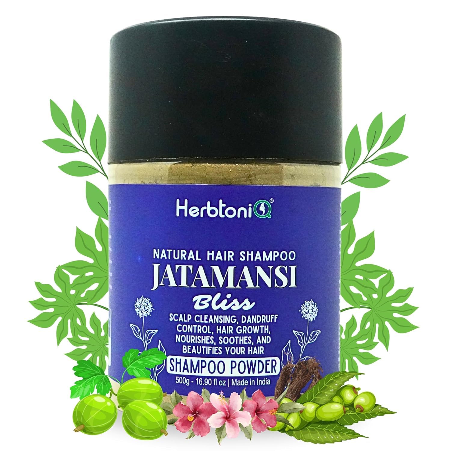Jatamansi Bliss Organic Shampoo Powder for Scalp Cleansing & Hair Growth - Natural Herbal Treatment to Reduce Hair Fall & Dandruff - 500g Chemical-Free Powder Shampoo for Men & Women - Perfect for Daily Hair Care & Ayurvedic Scalp Treatment