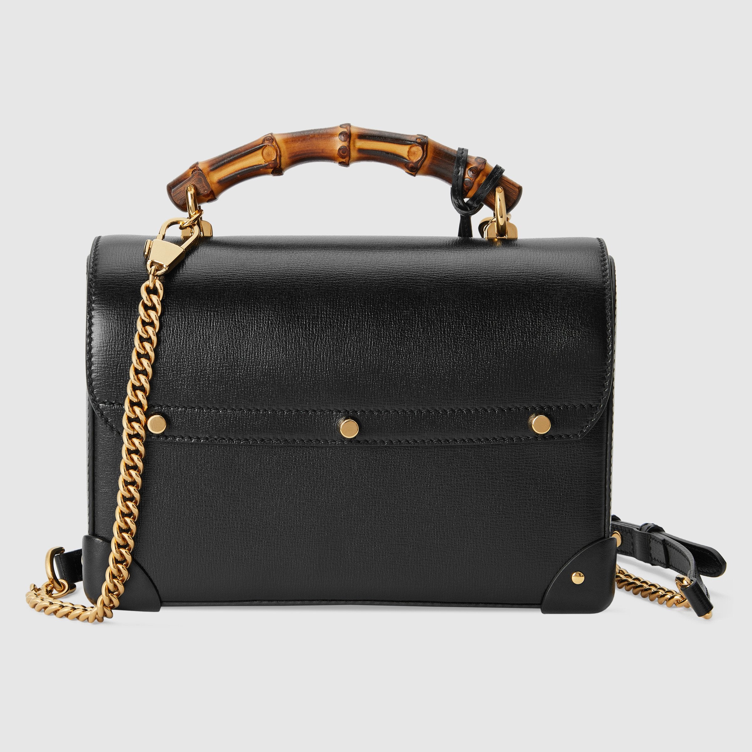 Gucci Padlock Small Bamboo Shoulder Bag for Women - Black Leather Crossbody Purse with Gold Hardware | Perfect for Work, Travel & Evening Events