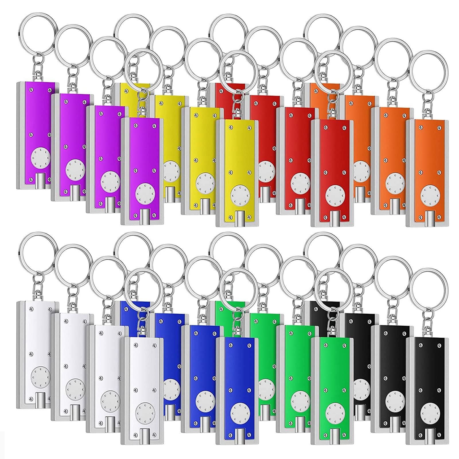 32-Piece Mini LED Keychain Flashlights - Bright Portable Keyring Lights for Camping, Hiking & Emergency Use - Perfect for Outdoor Adventures, Night Events & Party Favors