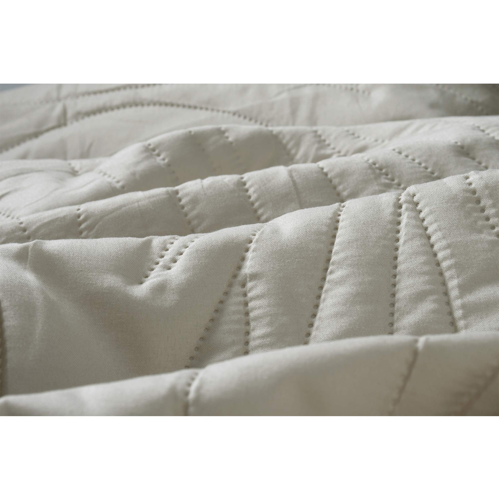 Catalonia Classic Twin Quilt Set with Pillow Shams - 2 Piece Lightweight Comforter Bedding Set for All Seasons (Latte/White, 68