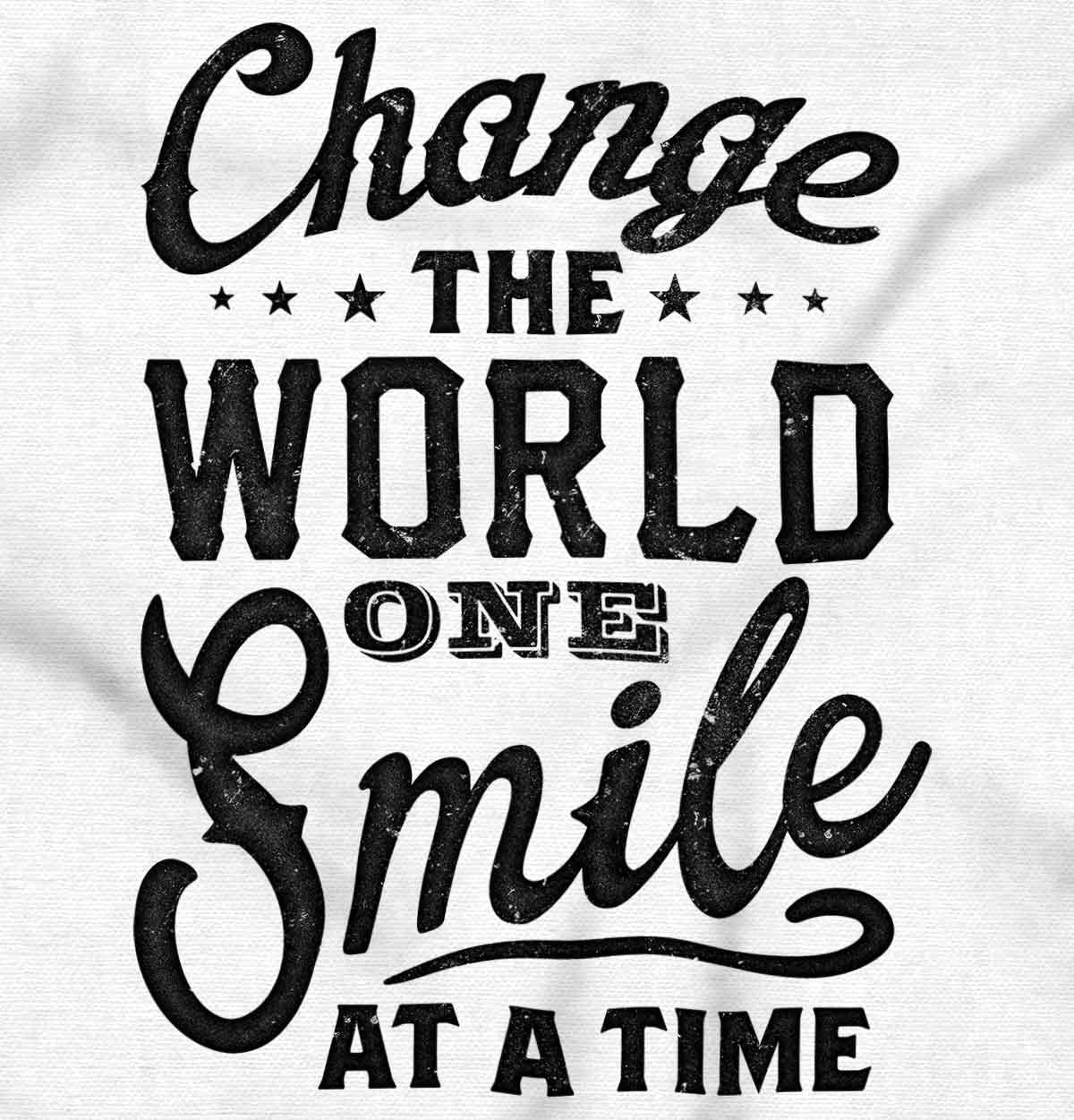 Brisco Brands Inspirational Hoodie Sweatshirt for Women - Change the World One Smile at a Time - Cozy Pullover for Casual Wear, Gym & Outdoor Activities