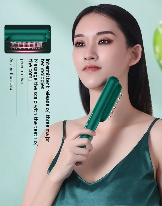 RF Microcurrent Hair Comb for Thicker Hair Growth - Color Light Therapy Scalp Massager for Hair Care & Styling - Perfect for Home Use & Salon Treatments