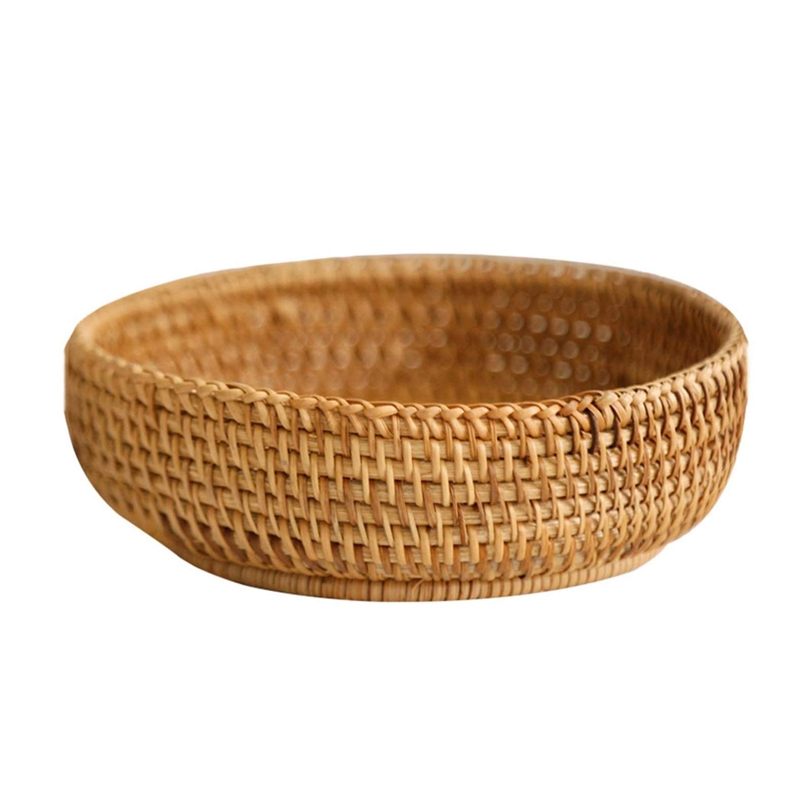 BZGKNUL Wicker Woven Serving Baskets for Bread, Fruit, Vegetables & Snacks - Decorative Tabletop Display Bowls for Kitchen, Dining Room & Party Decor