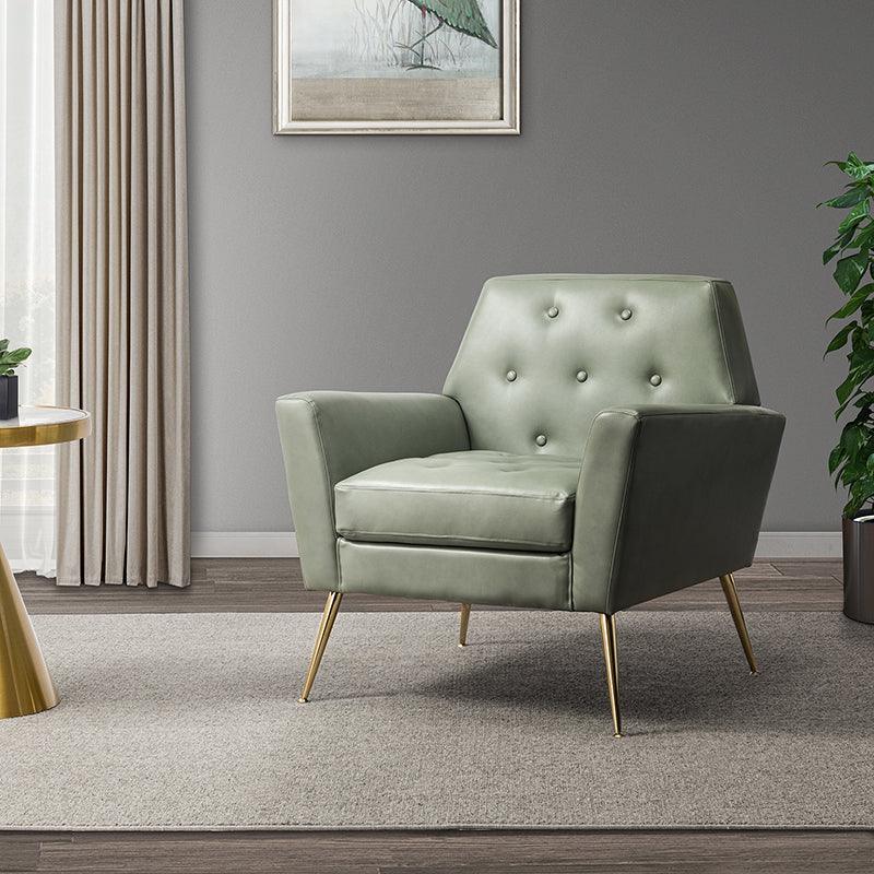 Raelynn Vegan Leather Armchair - Modern PU Leather Lounge Chair for Living Room, Office & Bedroom - Eco-Friendly Faux Leather Accent Chair for Home Decor