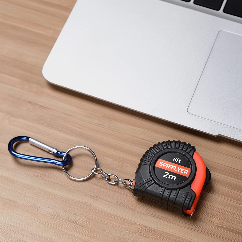 3 Pack Small Tape Measure Keychain - Mini Retractable Measuring Tape with Spring Snap Hook, 6ft/2M - Perfect for DIY, Sewing, Crafting & Home Improvement Projects