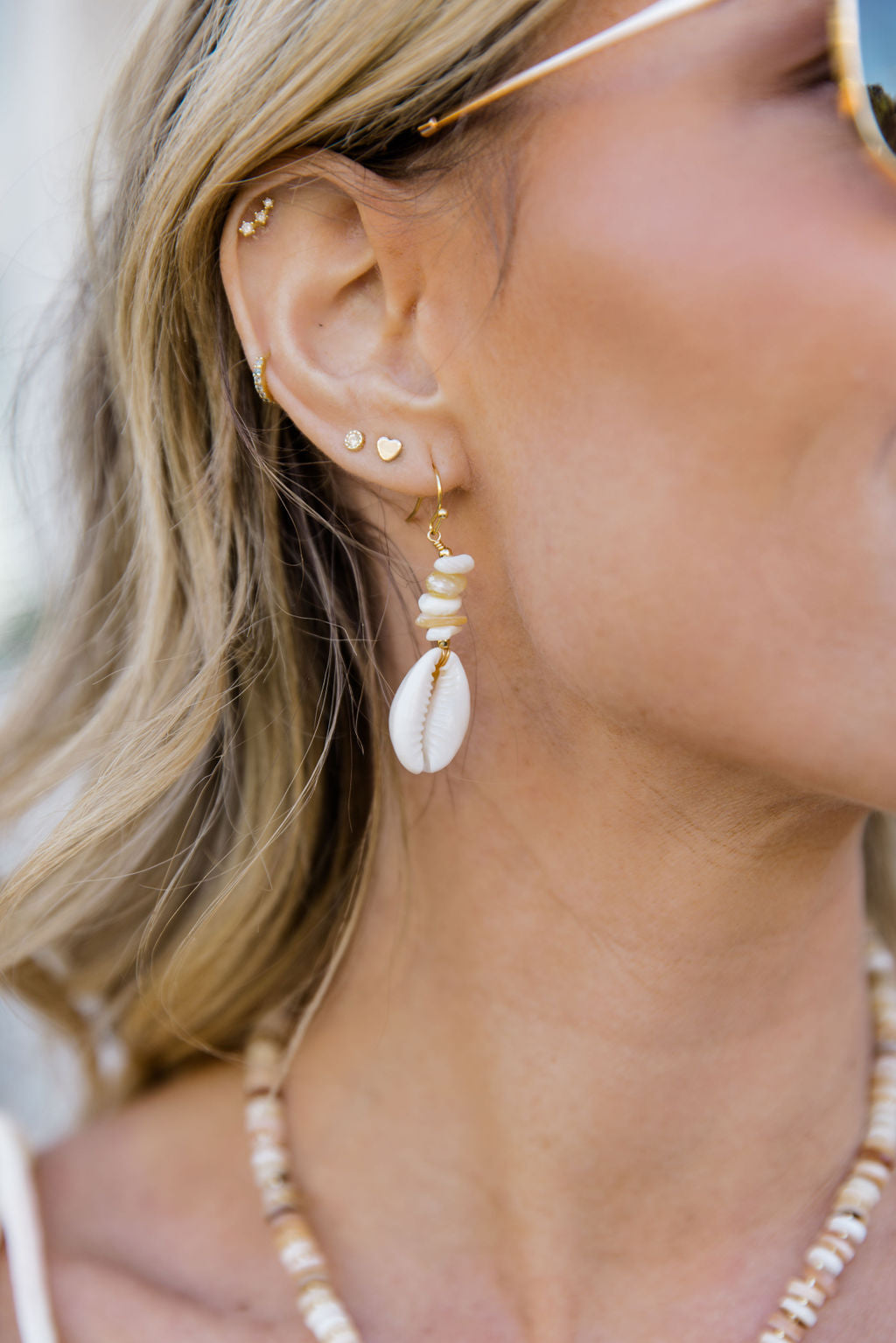 Handmade Boho Dangle Shell Earrings for Women - Lightweight Beach Jewelry - Perfect for Summer, Vacations & Boho Fashion
