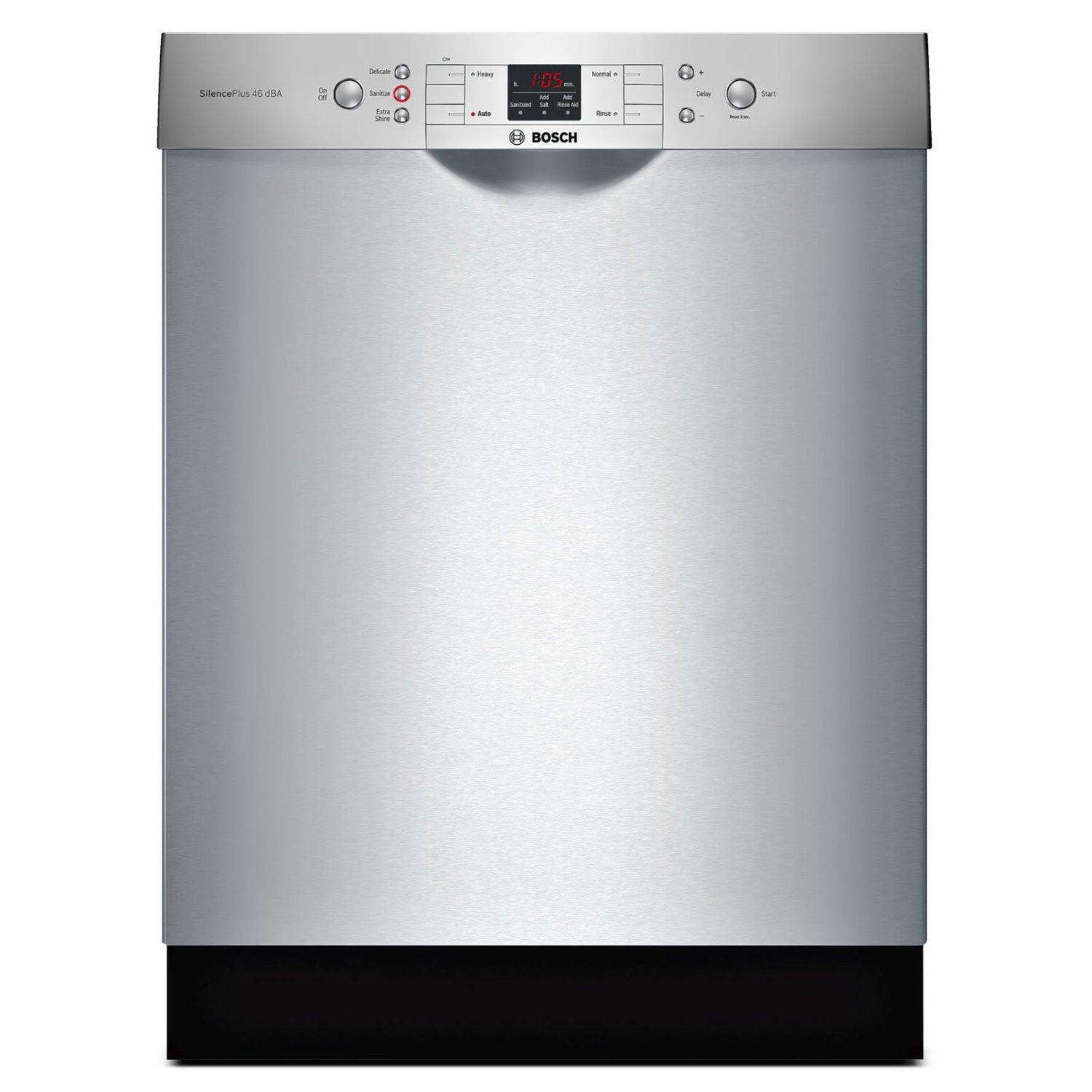 Bosch SGE53U55UC 24-Inch Undercounter Dishwasher with Recessed Handle & LED Display - 120V/14A for Compact Kitchens & Small Spaces