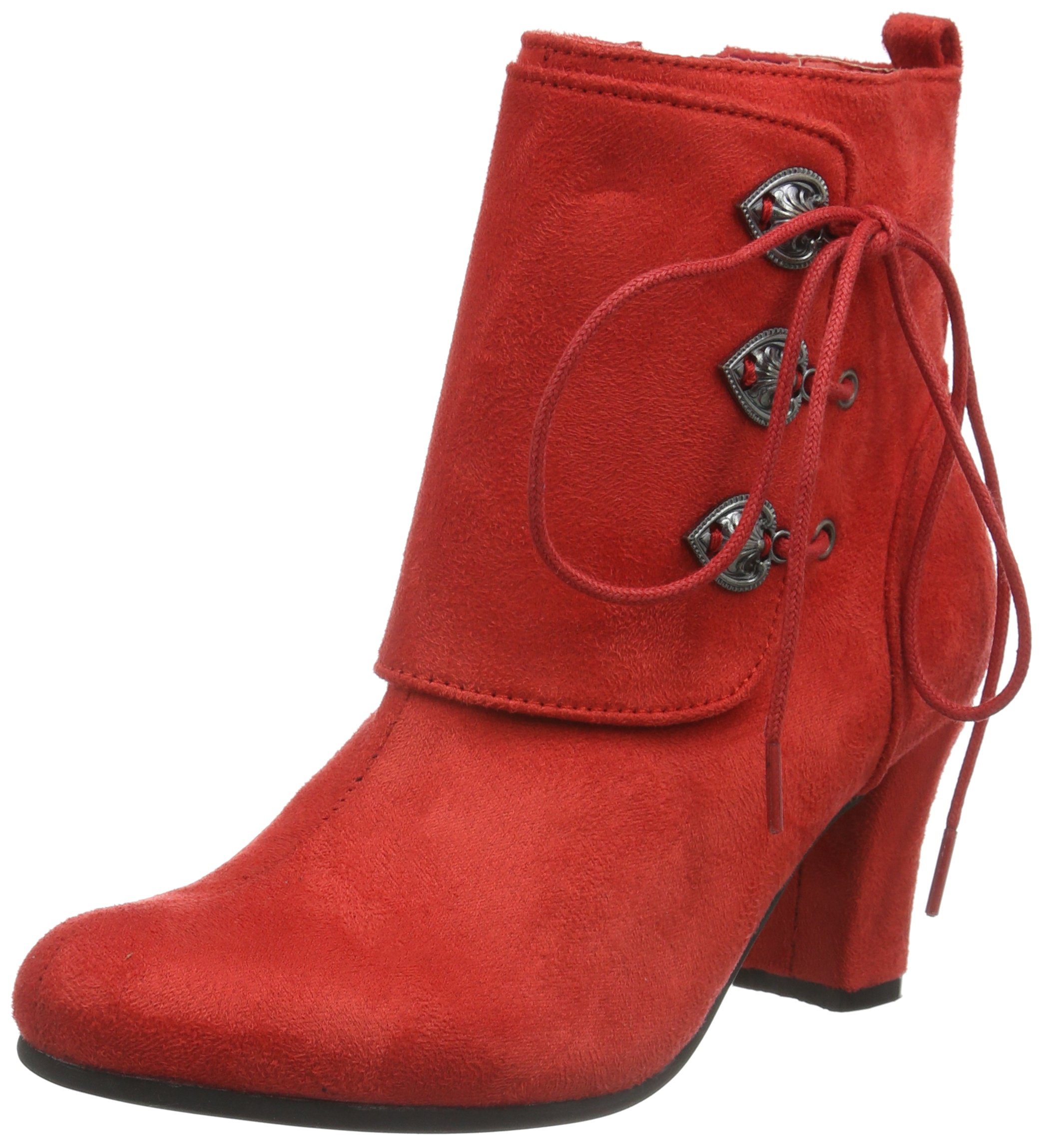 Andrea Conti Women's Fashion Ankle Boots - Red (021) Size 5 | Comfortable & Stylish for Fall, Winter & Casual Outfits