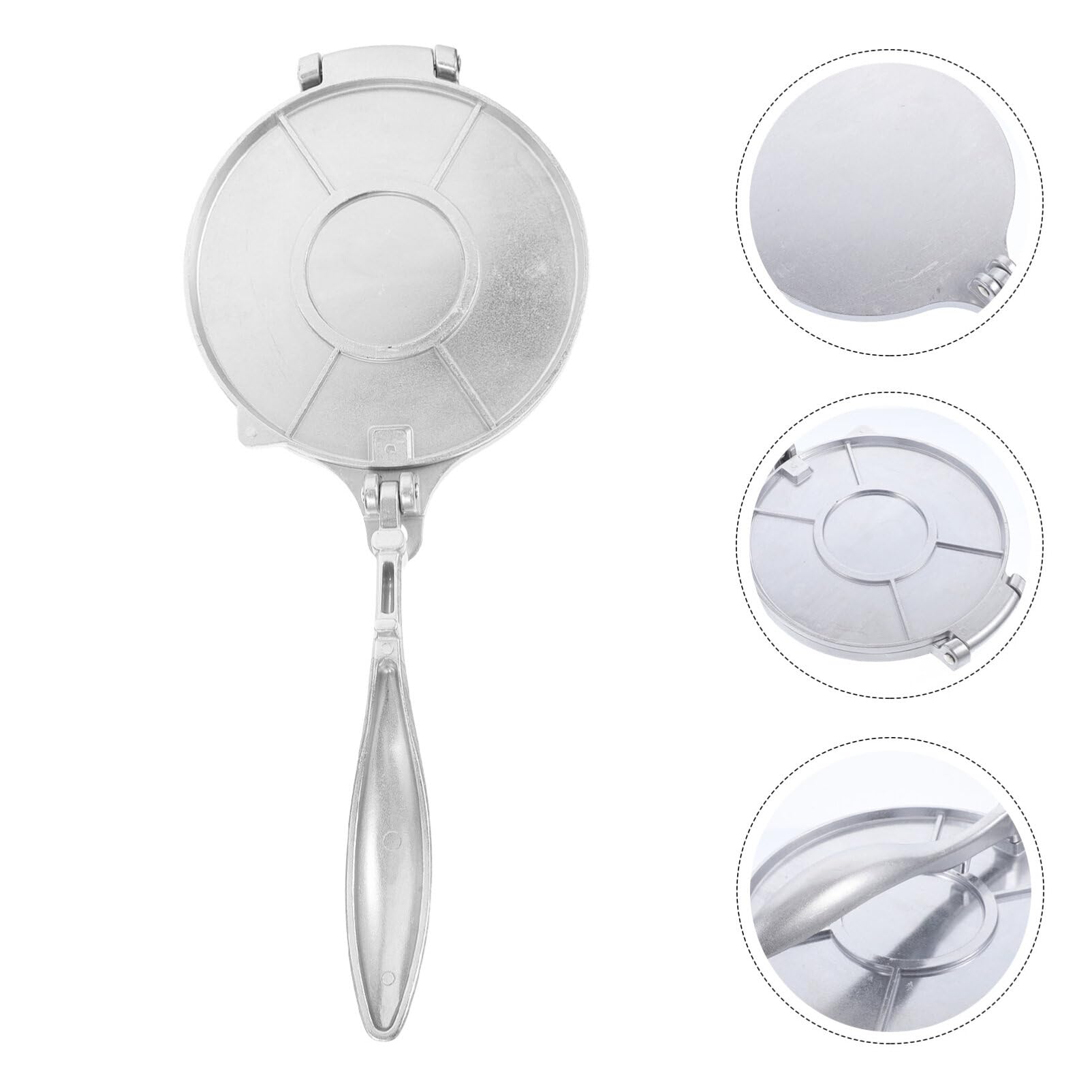 8 Inch Aluminum Tortilla Press - Manual Roti Maker, Dough Press for Quesadillas, Empanadas, Chapati & Pizza Dough - Heavy Duty Silver Tortilla Maker for Authentic Mexican & Indian Cooking at Home