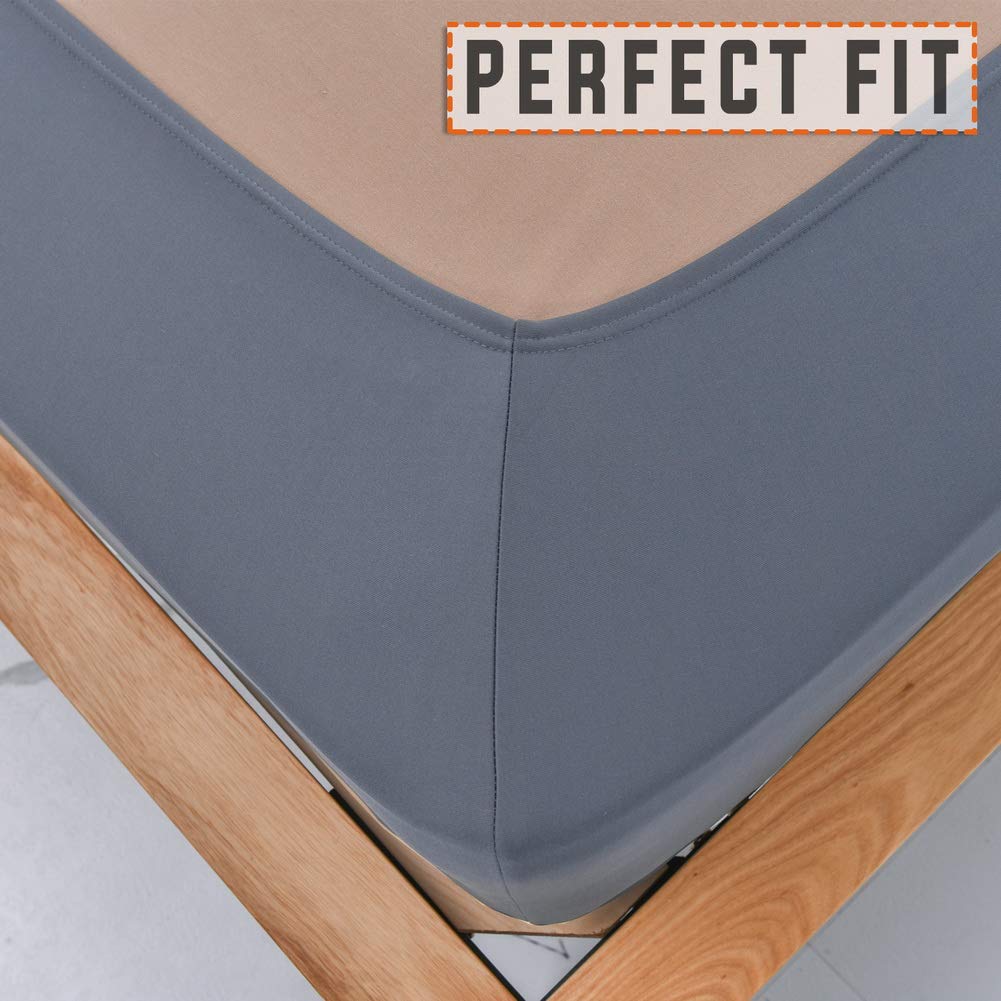 Premium Twin Six Bed Box Spring Cover & Mattress Protector Encasement - Full/Full XL Size, Grey - Upgrade Your Bed Skirt for Luxury Bedroom Decor & Mattress Protection