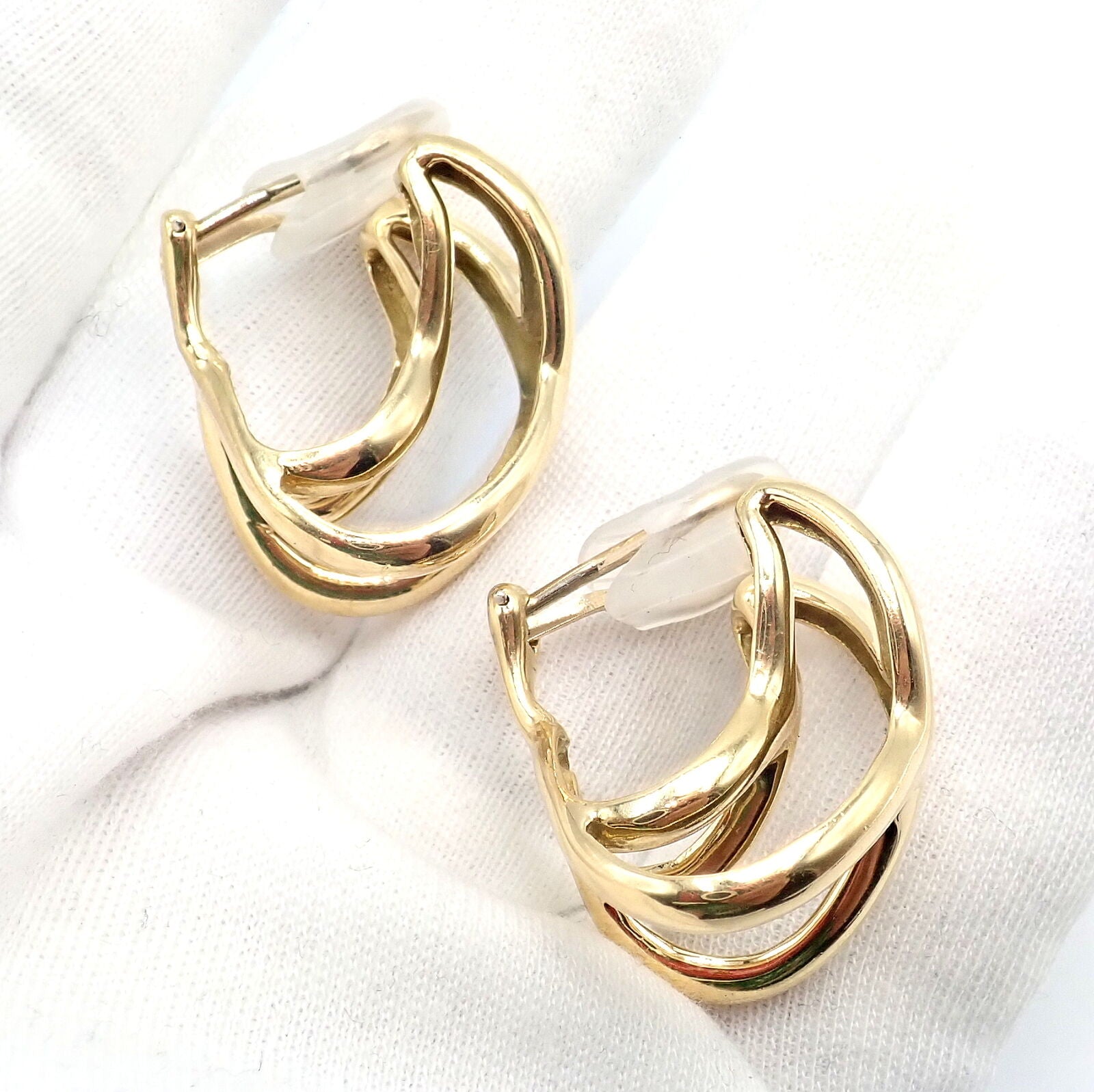 Vintage Tiffany & Co Claflin 18k Yellow Gold Large Double X Crisscross Earrings - Luxury Statement Jewelry for Women, Perfect for Weddings & Special Occasions