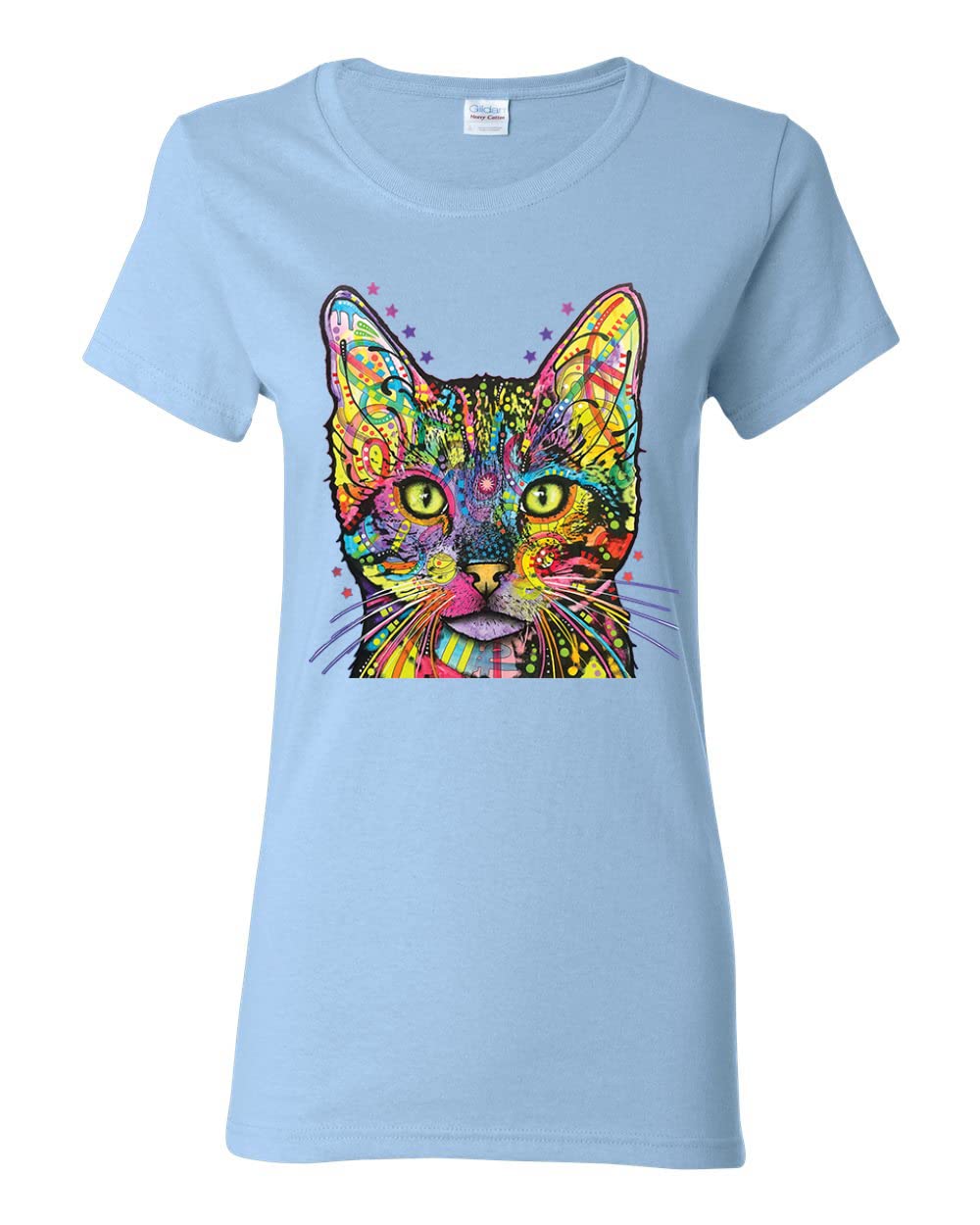 Dean Russo Art Cat Mom & Cat Dad T-Shirt for Women - Colorful Animal Lover Graphic Tee - Perfect Gift for Cat Lovers & Pet Owners