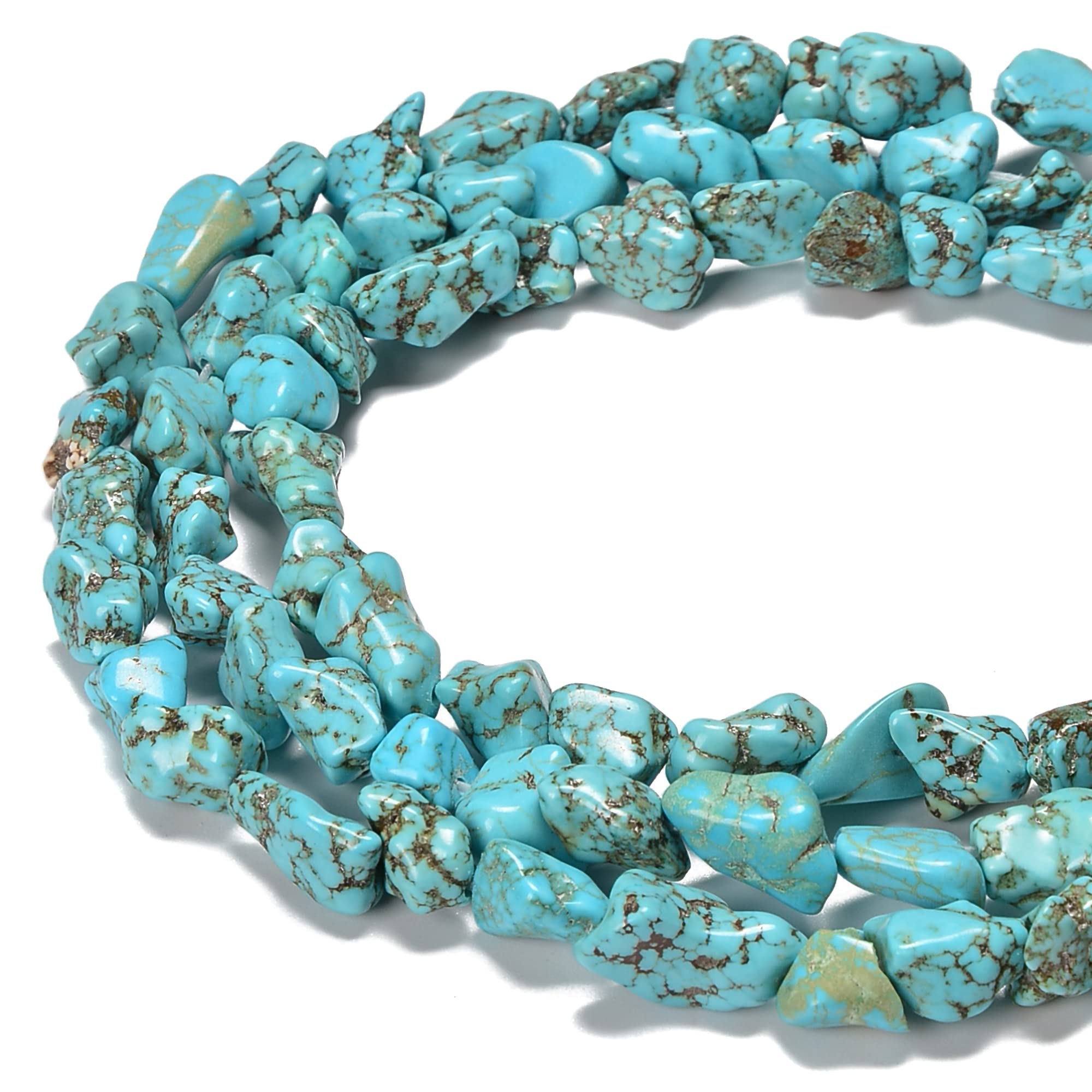 JM Design Blue Turquoise Nugget Beads 10-12mm - 15.5