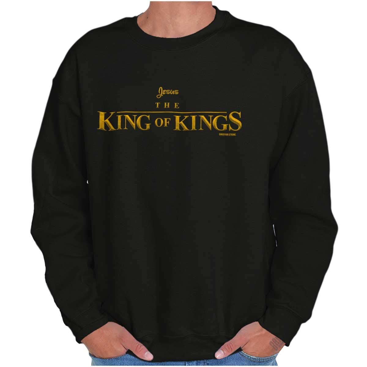 Brisco Brands Jesus the King of Kings Christian Sweatshirt for Men & Women - Religious Apparel for Church, Bible Study & Daily Faith Inspiration