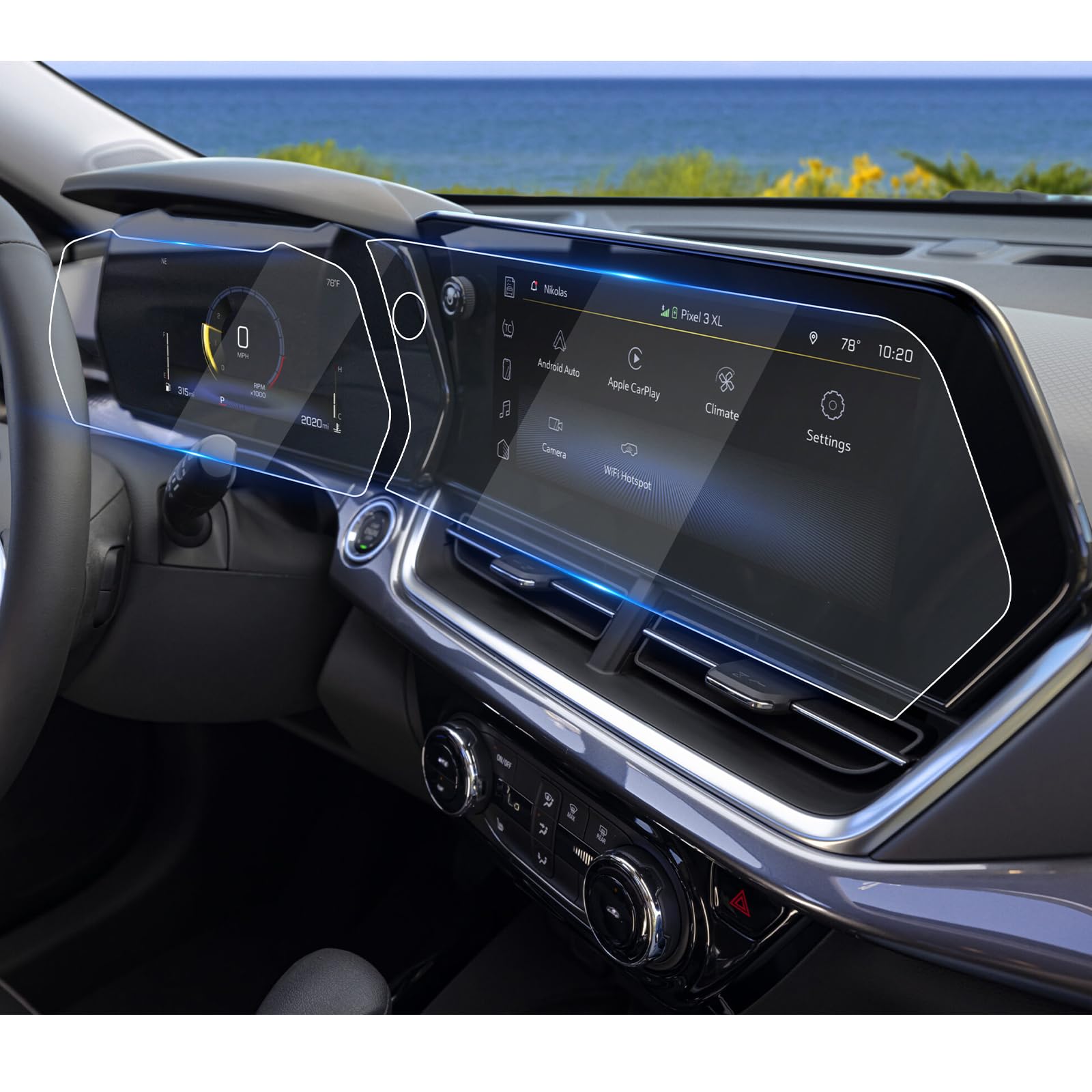 YEE PIN 2024-2025 Chevy Trax Screen Protector - HD Clear Tempered Glass for 8