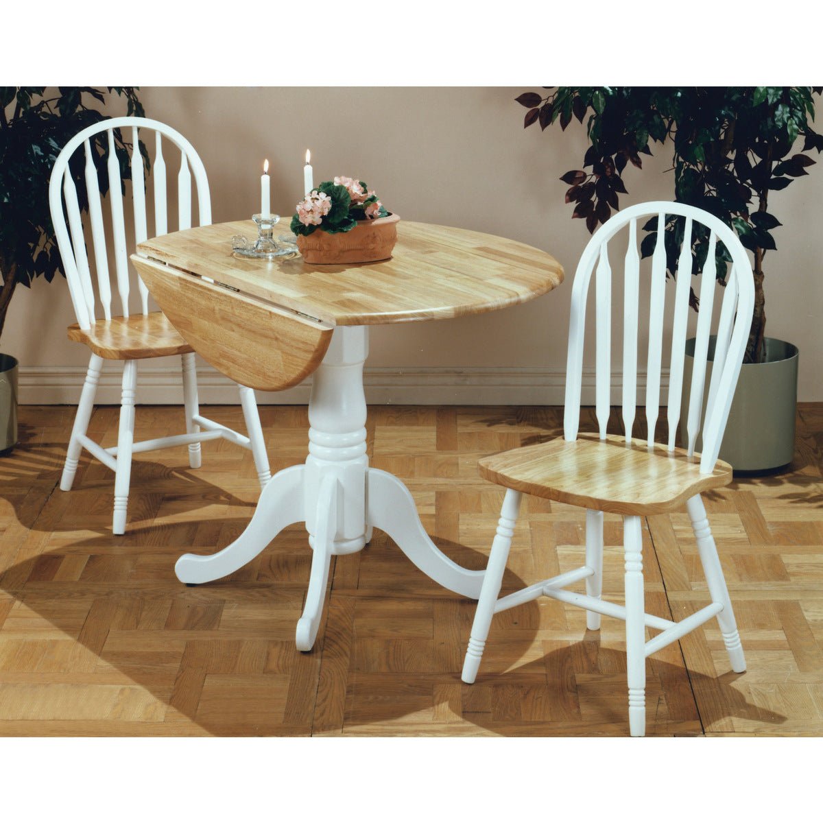 Arrow Back Windsor Chair Set of 2 - Solid Wood Dining Chairs for Kitchen, Dining Room & Office - Traditional Style Home Decor