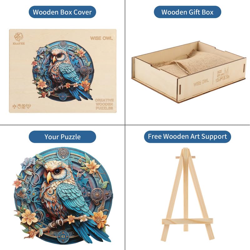 KAAYEE Wooden Animal Puzzles for Kids - Educational Montessori Learning Toys with Gift Box - Perfect for Toddlers, Preschoolers & Birthday Gifts