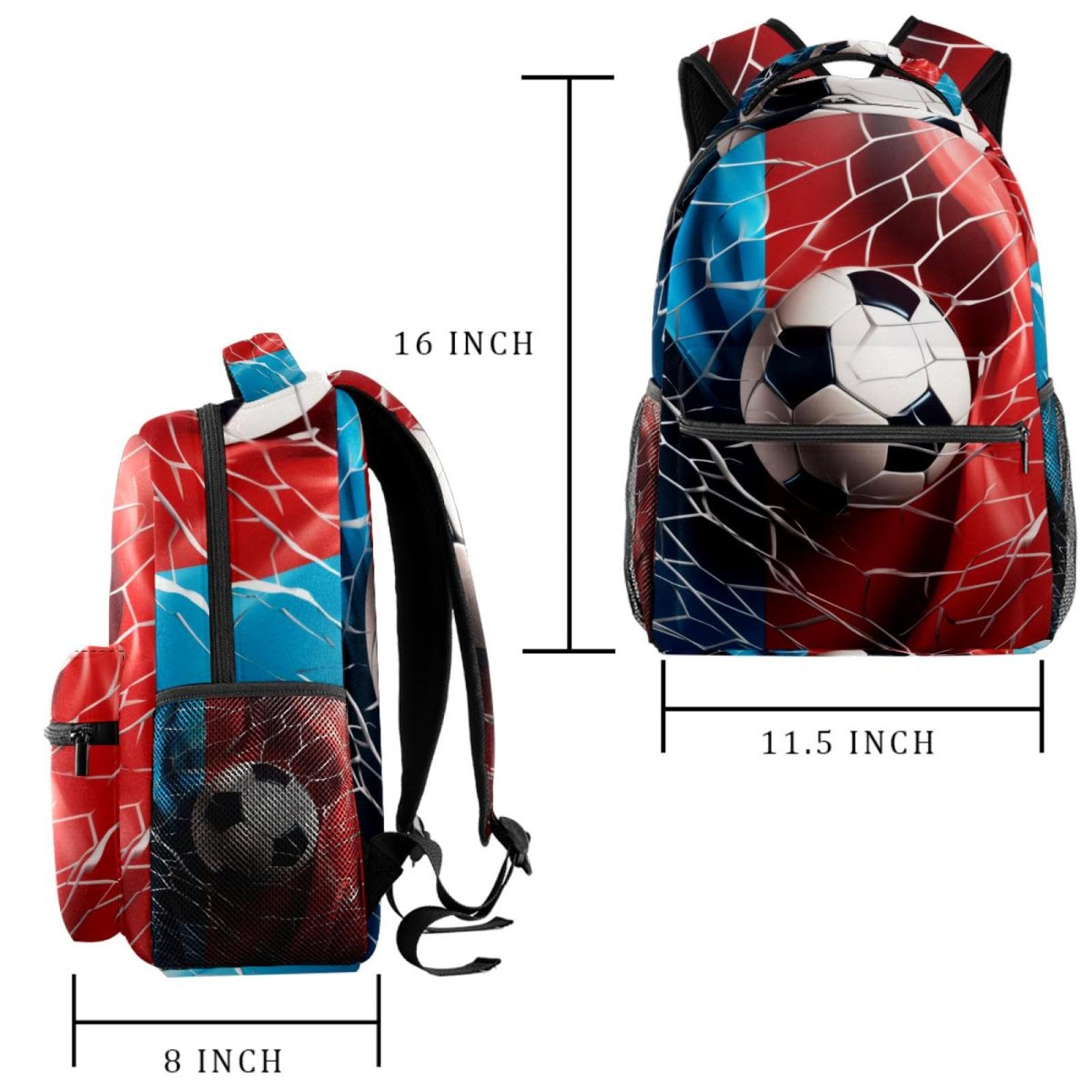 FVQL Kids Backpack for School - France Flag & Football Design, Durable Bookbag for Teens & Children - Perfect for School, Travel & Sports Activities