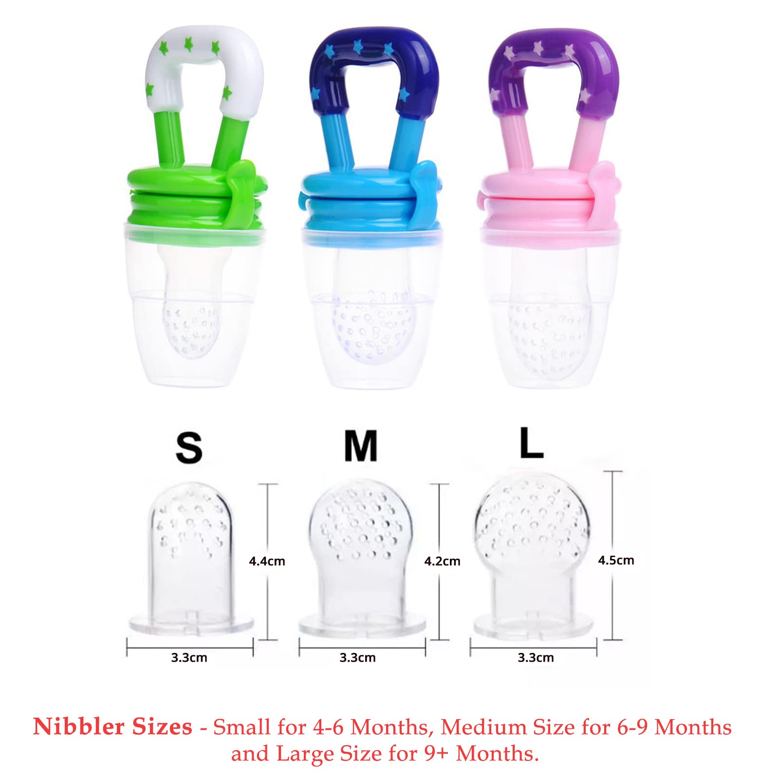 Safe-O-Kid BPA-Free Baby Fruit & Food Feeder – Non-Toxic Silicone Teether for Fresh Fruits, Vegetables & Snacks – Perfect for Babies & Toddlers (Blue, Pack of 2) – Ideal for Teething Relief & Healthy Snacking On-The-Go
