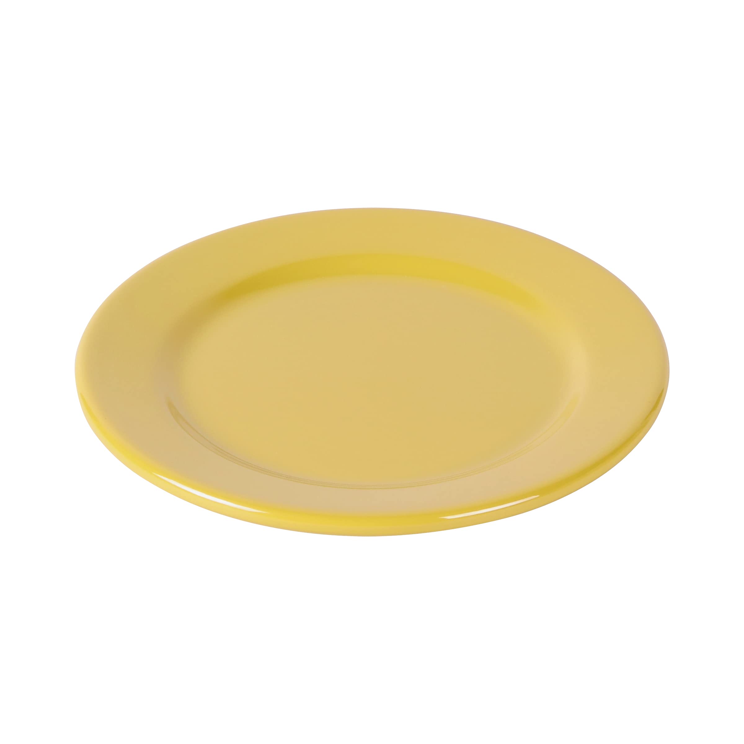 D775PL-OO 7.75 Inch Round Melamine Dinner Plates - Set of 6, Olive Oil Color, Durable & Lightweight - Perfect for Outdoor Dining, Picnics, Camping & Everyday Use