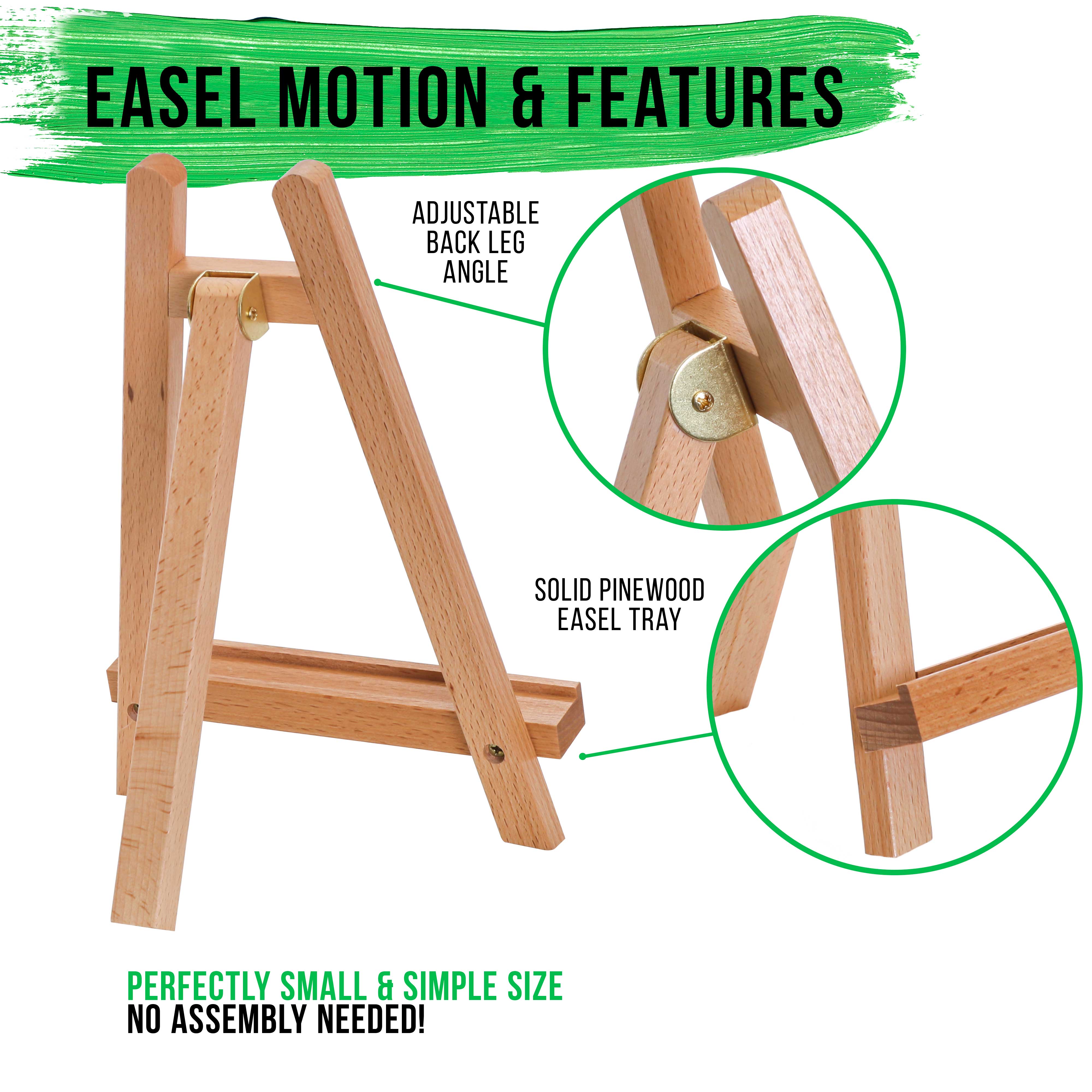 10.5 Inch Small Wooden Tabletop Easel (6 Pack) - A-Frame Artist Canvas Holder for Painting, Drawing & Display - Perfect for Art Studios, Classrooms & Home Decor