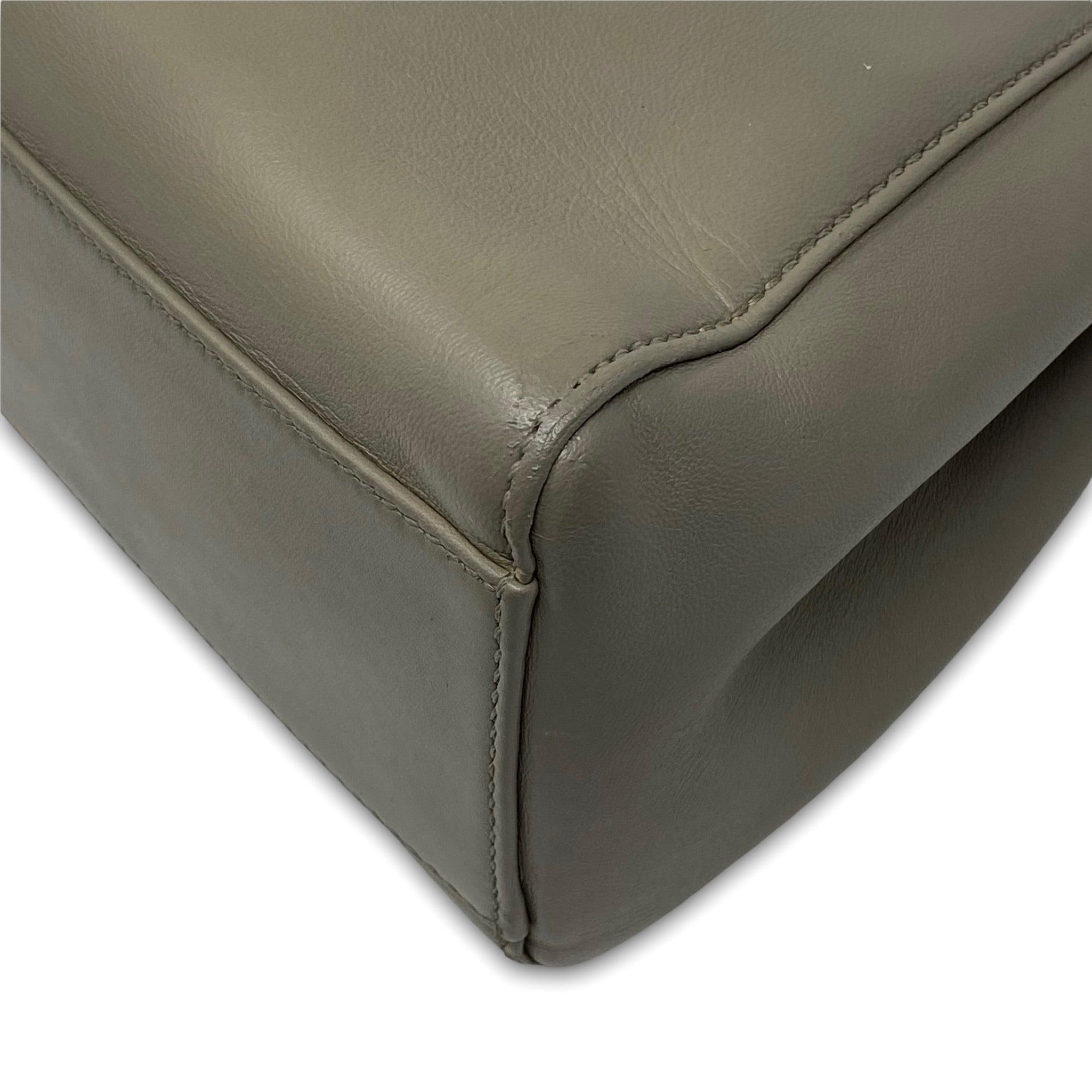 Fendi Grey Mini Peekaboo Leather Crossbody Bag for Women - Luxury Designer Handbag for Work, Travel & Evening Events