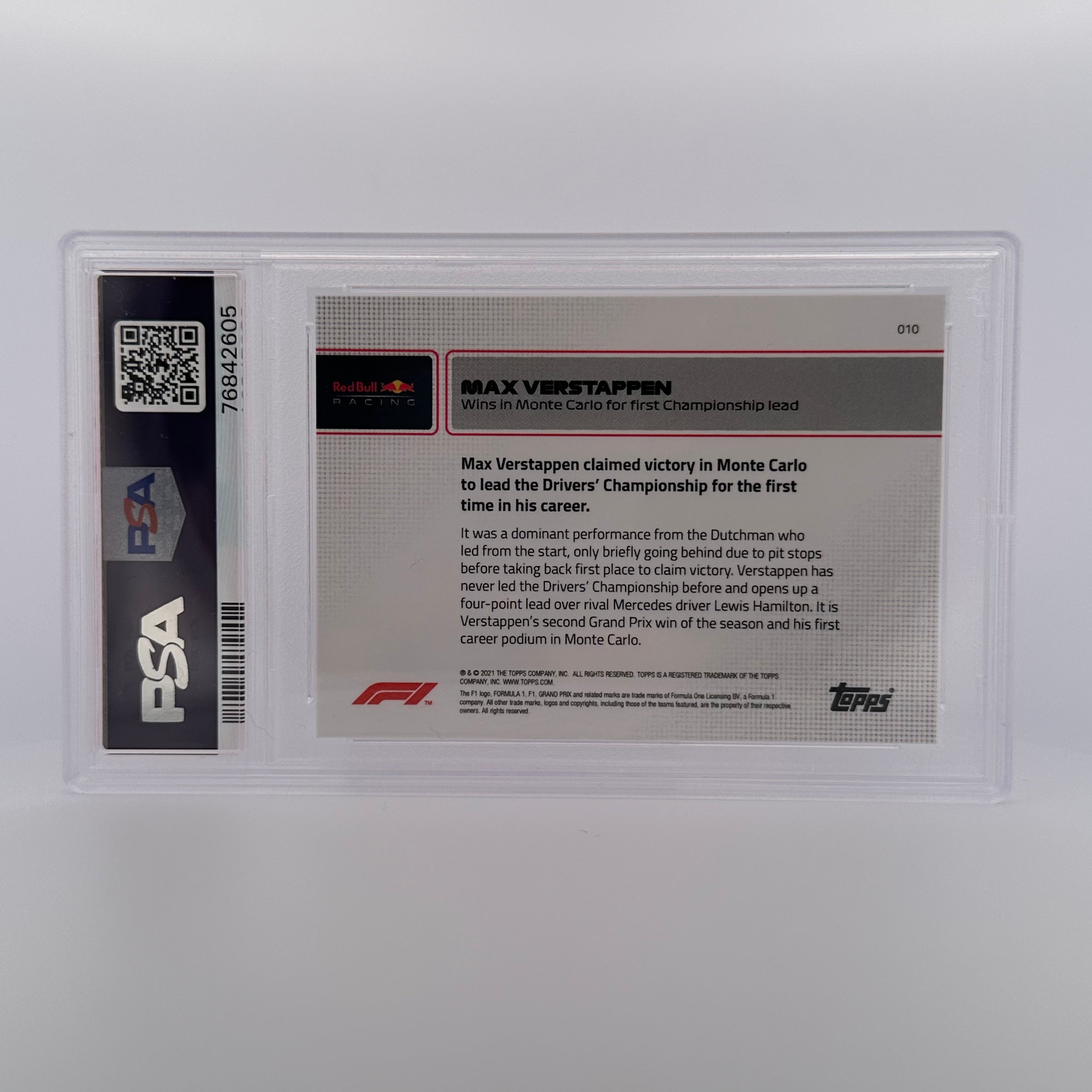 PSA 9 Graded 2007 Topps Chrome Max Verstappen #10 Rookie Card - Perfect for Sports Collectors & F1 Racing Fans, Ideal for Display or Investment