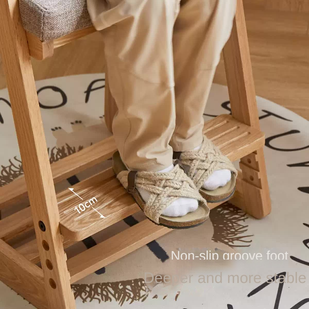 Solid Wood Lift Children's Chair - Beech & Oak Wooden High Chair for Kids - Perfect for Dining, Learning & Playtime at Home