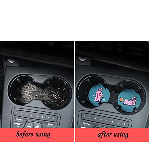 6 Pack Cute Silicone Car Coasters for Cup Holders - Non-Slip Drink Coasters for Women, Fits Most Car Models - Perfect for Coffee, Soda & Water Bottles in Your Vehicle