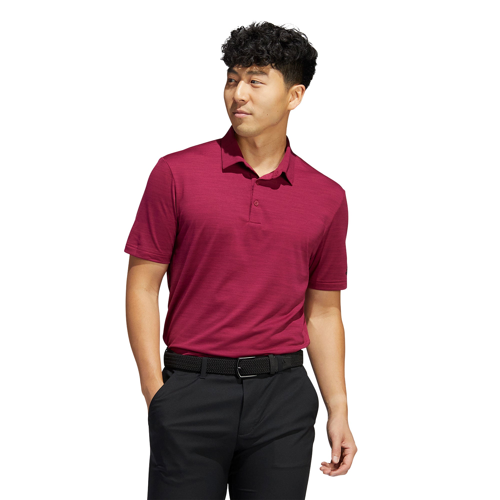 Adidas Men's Space Dyed Striped Golf Polo Shirt - Moisture Wicking & UV Protection for Golf & Casual Wear