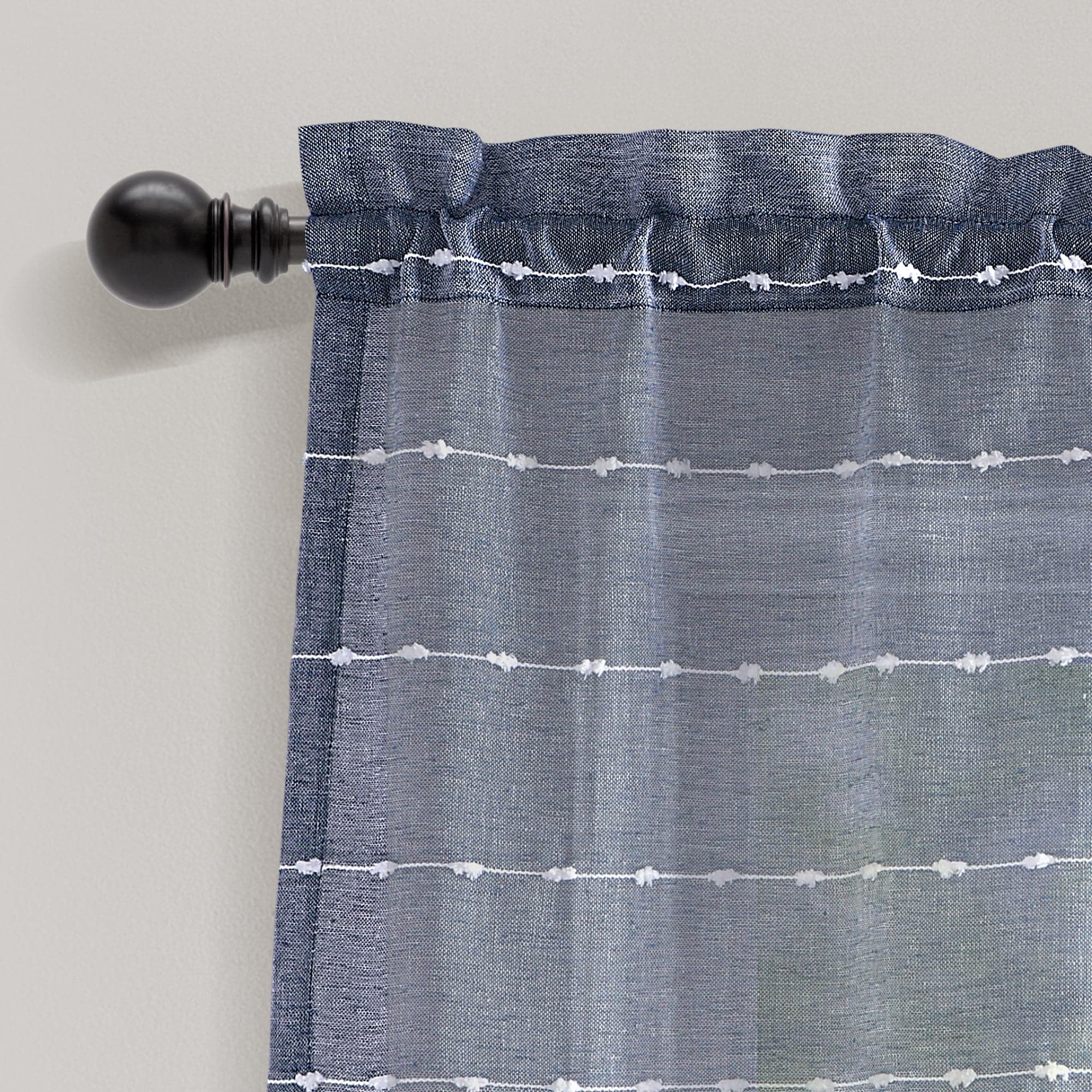 Farmhouse Style Textured Sheer Window Valance - Rustic Curtain Top for Living Room, Bedroom & Kitchen Decor