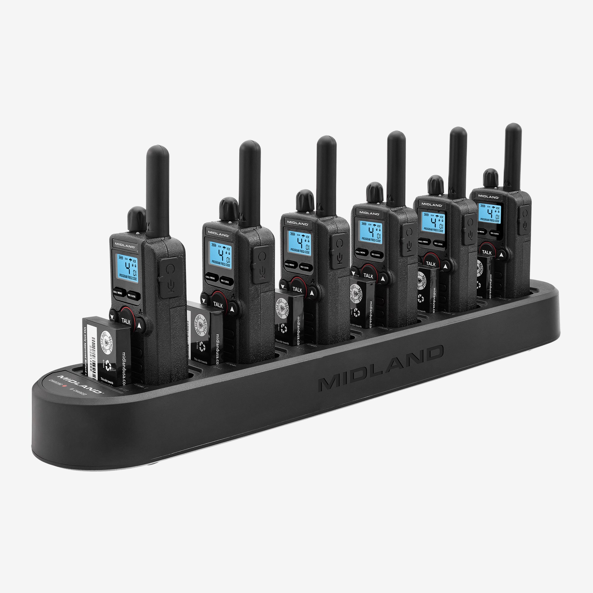 BR180 BizTalk® Business Band Two-Way Radio with LCD Backlit Display - 6 Pack Bundle (BR180X6BGC) - Ideal for Construction Sites, Warehouses & Retail Stores