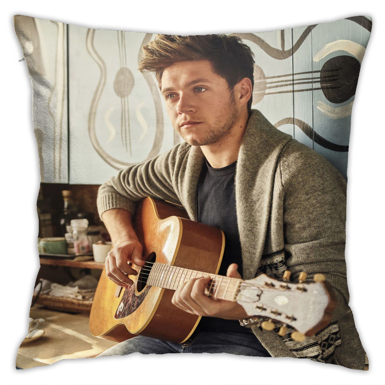 Premium 18x18 Inch Square Throw Pillow Covers with Hidden Zipper - Soft Niall Horan Singer Design for Sofa, Bed & Living Room Decor - Perfect for Home Styling & Gift Giving