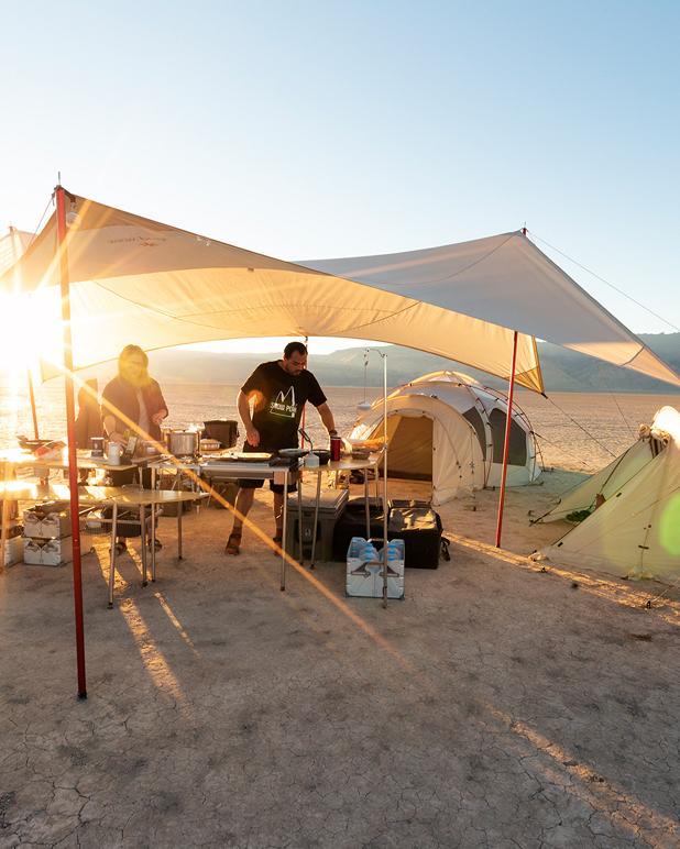 HD Tarp Hexa Evo Pro - Waterproof & UV-Resistant Camping Tarp in Ivory - Perfect for Outdoor Adventures, Beach Picnics, and Backyard Camping