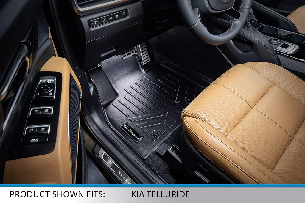 SMARTLINER All-Weather Custom Fit Black 2-Row & Cargo Floor Mats for 2020-2023 Kia Telluride - Perfect Fit for 2nd Row Bench/Bucket Seats with Center Console | Durable Protection for Mud, Snow & Spills