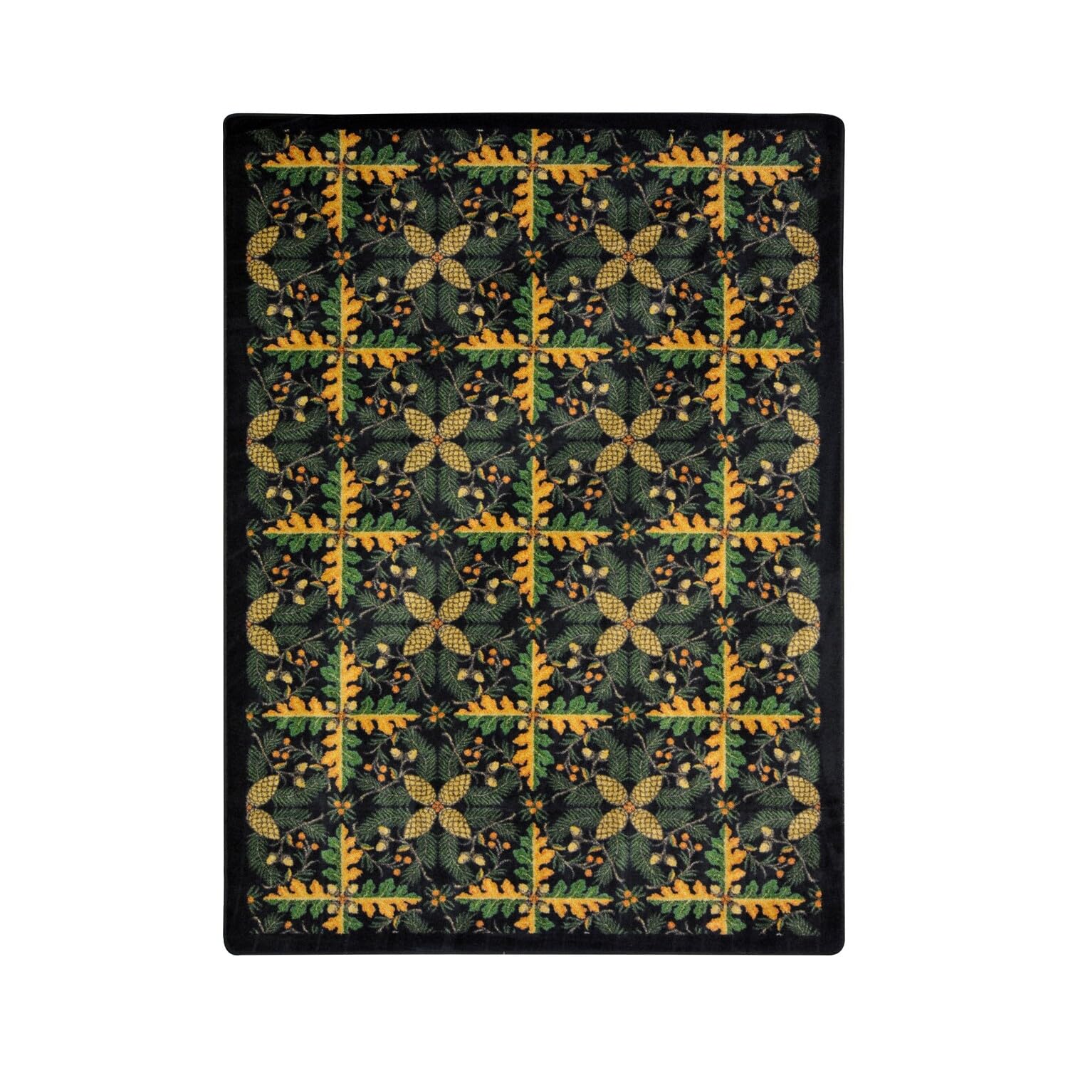 Joy Carpets Kaleidoscope Tahoe Whimsical Area Rugs - Black Non-Slip Modern Rug for Living Room, Bedroom & Nursery Decor